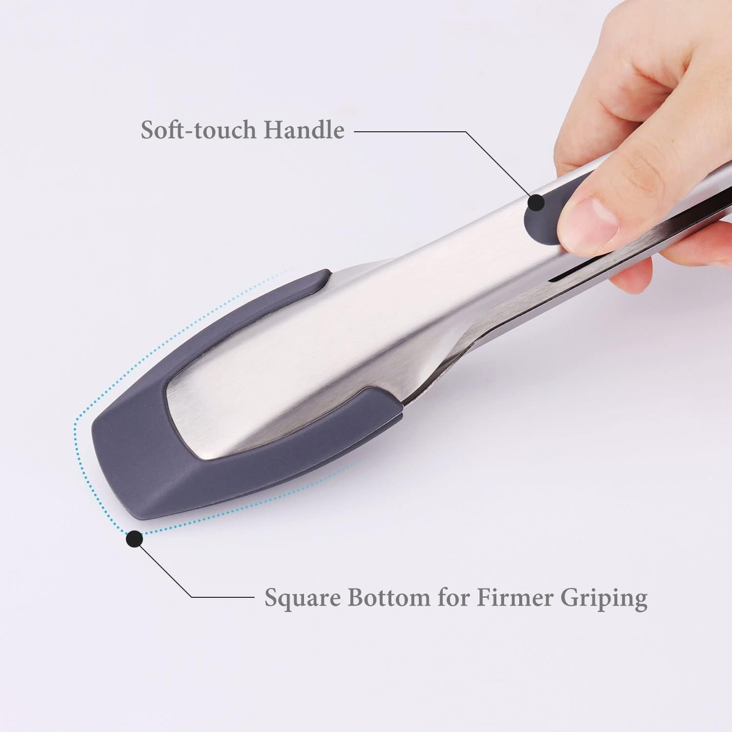 KITCHENDAO Silicone Tongs 9 Inch, Stainless Steel Kitchen Tongs with Silicone Tips, Tongs for BBQ, Salad, Cooking image number 1