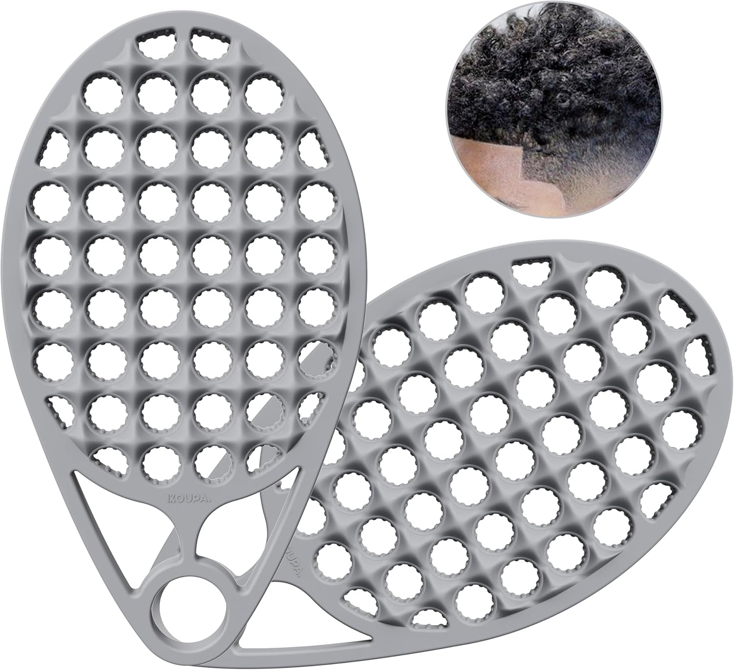 KOUPA Magic Silicone Curly Hair Brush, One Piece Twist Curl Comb for Afro Curls, Washable Hair Tool for Men Women, Black, 1 Piece