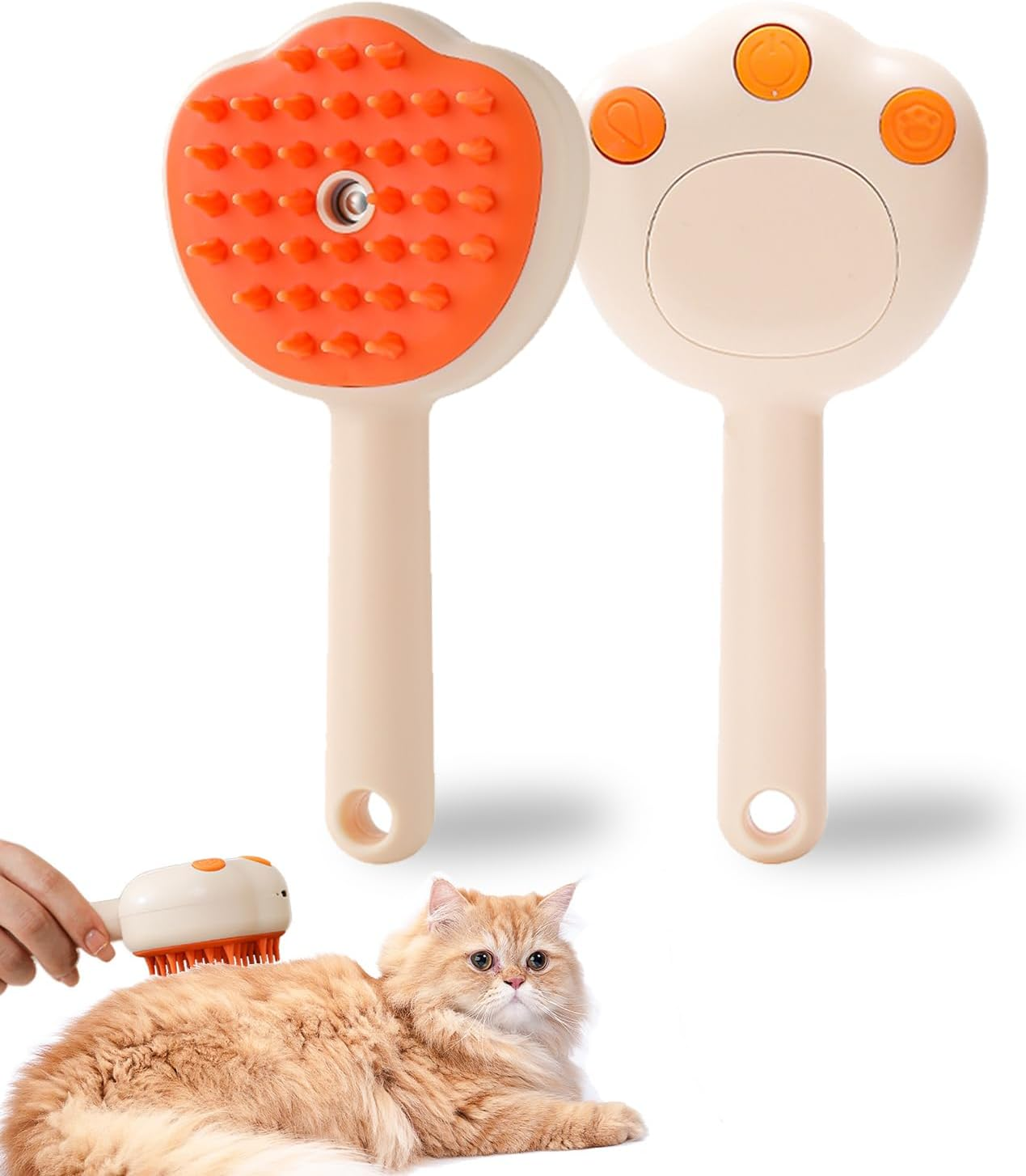 3-In-1 Pet Spray Brush for Dogs & Cats, Pet Grooming Cleaning Brush, Rechargeable Steam Brush, Pet Hair, Massage, Bathing and Combing All in One, Suitable for Long and Short Hair(Green)