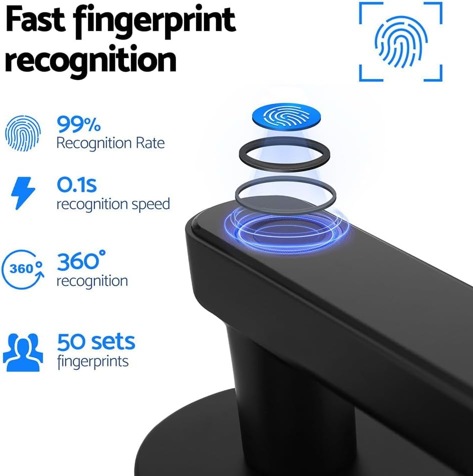 Ul-Tech Fingerprint Door Lock Smart Electronic Handle Digital Password Key App image number 1