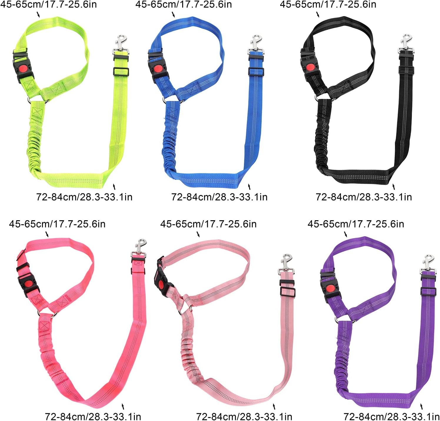 EVTSCAN Pet Seat Belt, Pet Adjustable Headrest Seat Belt Dog Nylon Reflective Safety Seatbelt Strap for Car(Black) image number 5