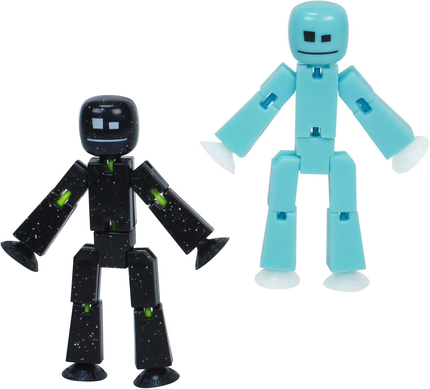 Zing Stikbot Dual Pack - Includes 2 Stikbots - Collectible Action Figures, Stop Motion Animation, Ages 4 and up (Indigo Clear Blue (Grim) + Red Chrome (Kyron))
