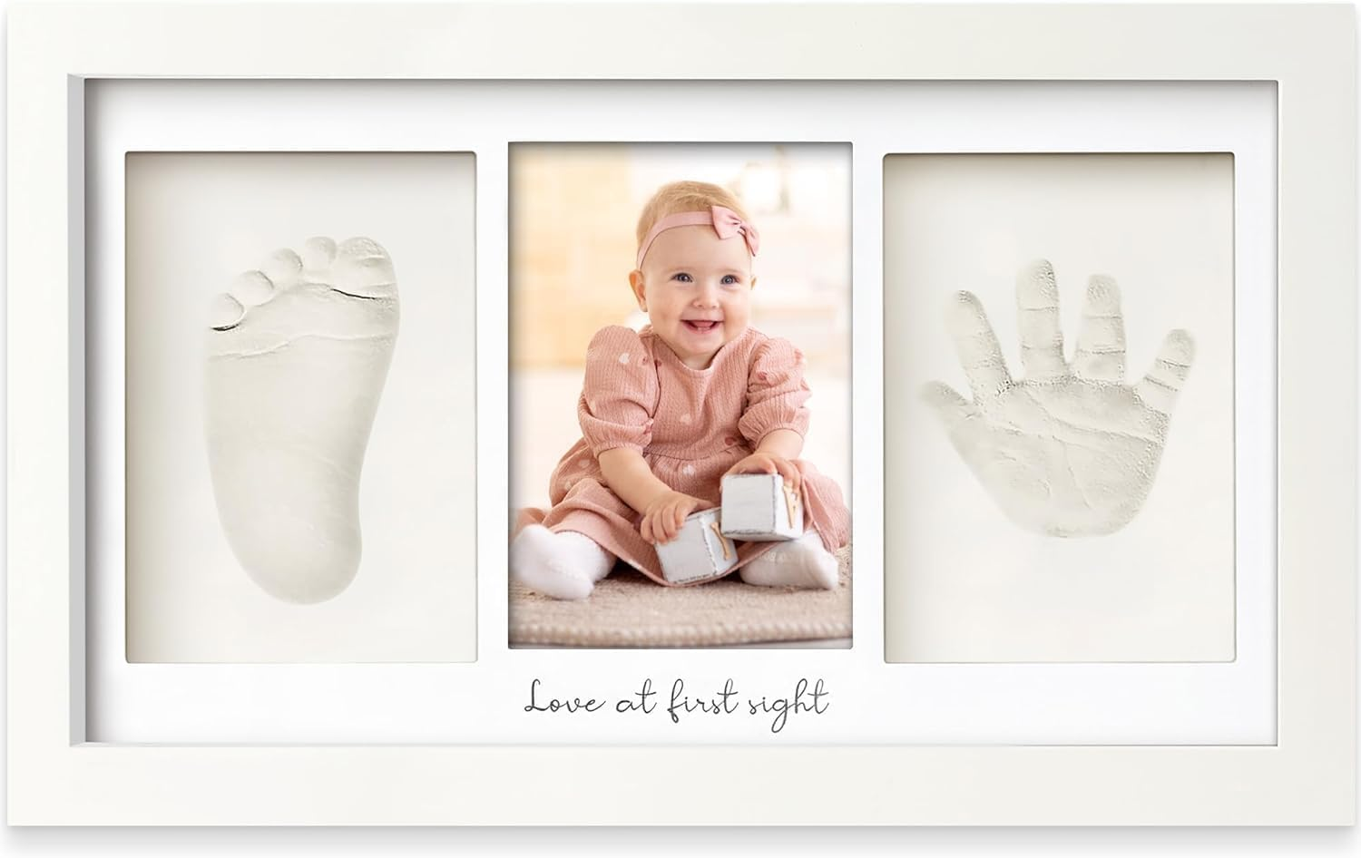 METOY Baby Hand and Footprint Kit - Baby Footprint Kit, Newborn Keepsake Frame, Baby Handprint Kit, Personalized Baby Gifts, Nursery Decor, Baby Shower Gifts for Girls Boys