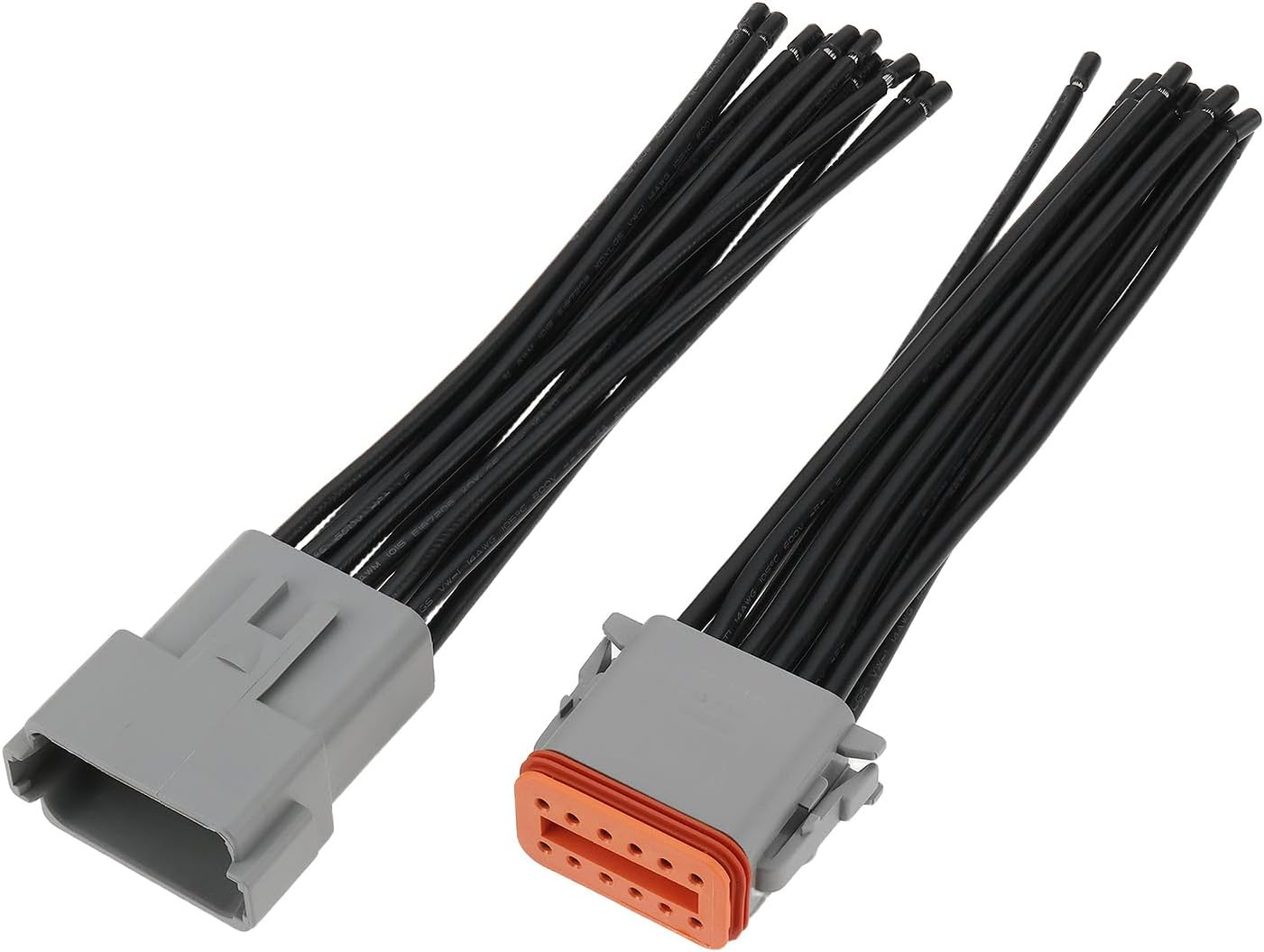 Emagtech 2Pcs 12 Pin Automotive Sealed Electric Plug DT04-12P DT06-12S for Automotive and Industrial Applications 15Cm 14AWG image number 1