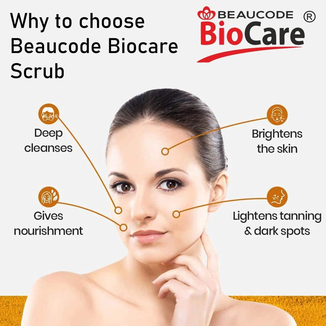 BEAUCODE BIOCARE Dead Sea Salt Scrub for Face & Body (500G) | All Skin |Cleanser Scrub for Deep Exfoliation | Dead Skin Remover Scrub | Tan Removal | Blackhead Remover Scrub image number 4