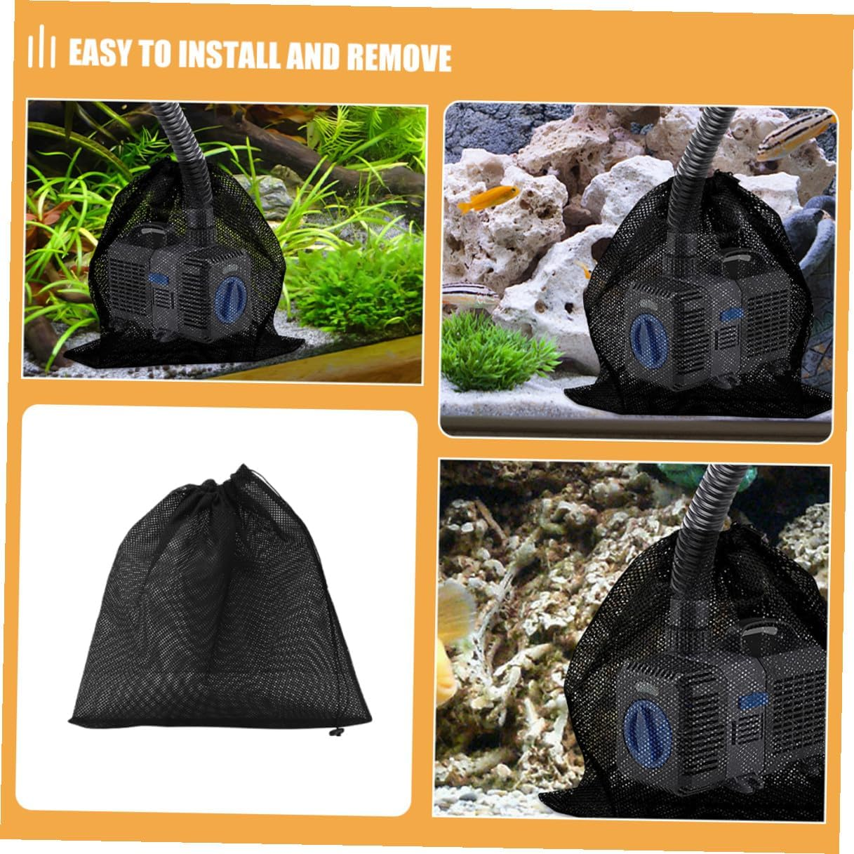 Homoyoyo 4Pcs Pump Filter Bags with Drawstring Mesh Pump Barrier Pouches for Outdoor Swimming Pool Aquarium Easy Installation and Reliable Filtration image number 6
