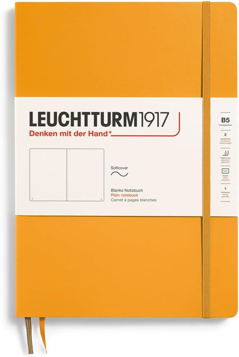 LEUCHTTURM1917 365633 Notebook Composition (B5), Soft Cover, 123 Numbered Pages, Rising Sun, Blank image number 6