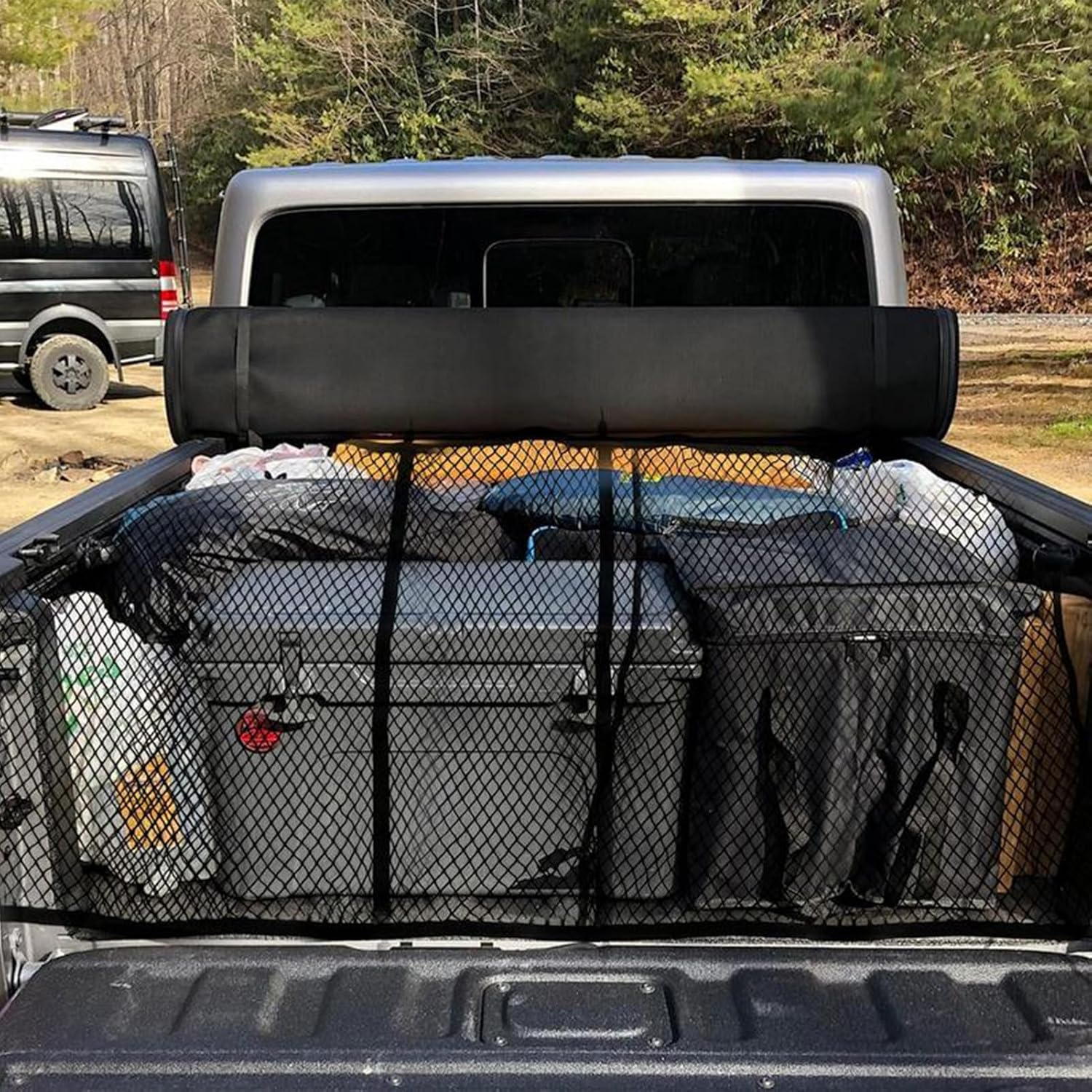 Qkbuza Cargo Net,Elastic Heavy Duty Climbing Cargo Net - Truck Bed & Tailgate Accessories for Truck RV Camping Climbing Grocery Outdoor Transport image number 1