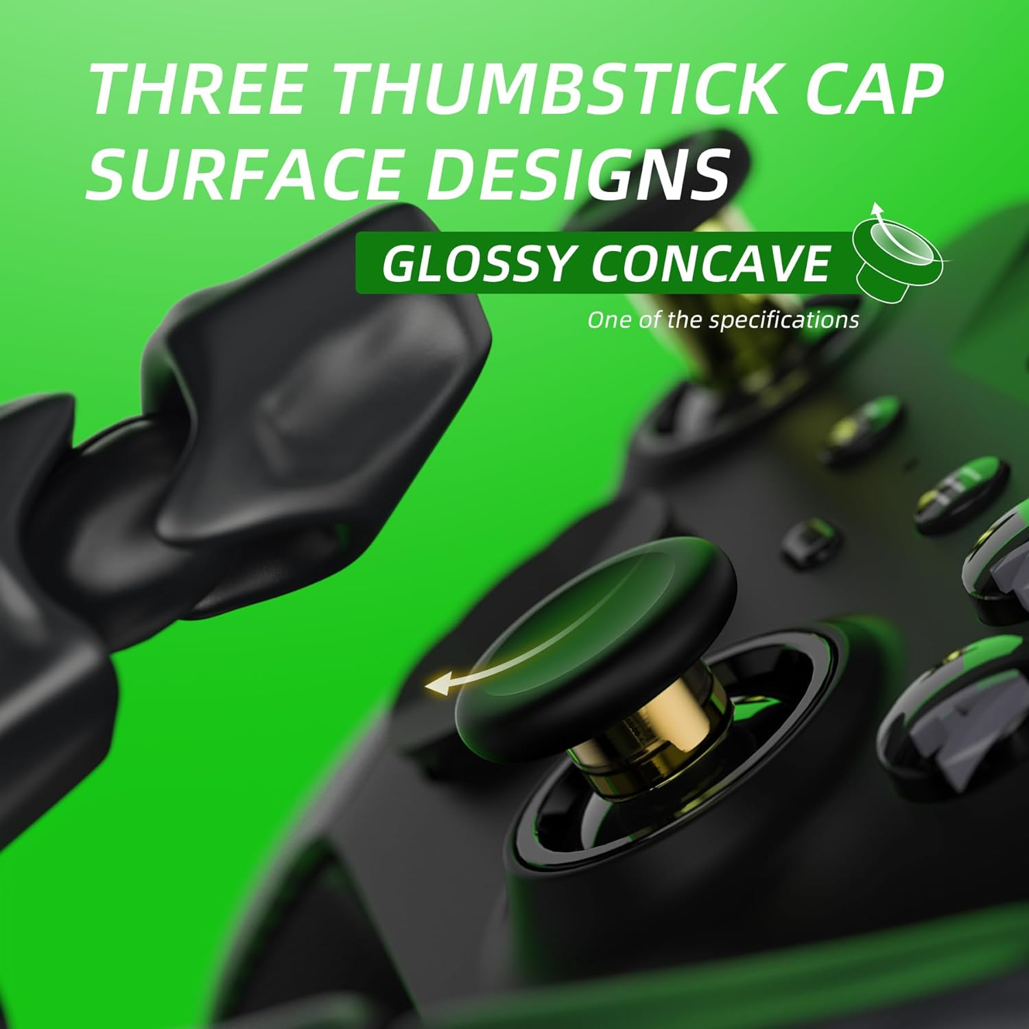 Extremerate 6 in 1 Metal Replacement Thumbsticks for Xbox Elite Series 2 Controller, Black & Metallic Hero Gold Swappable Magnetic Analog Stick Joystick Caps for Xbox Elite 2 Controller -Model 1797 - Blue  Silver image number 2