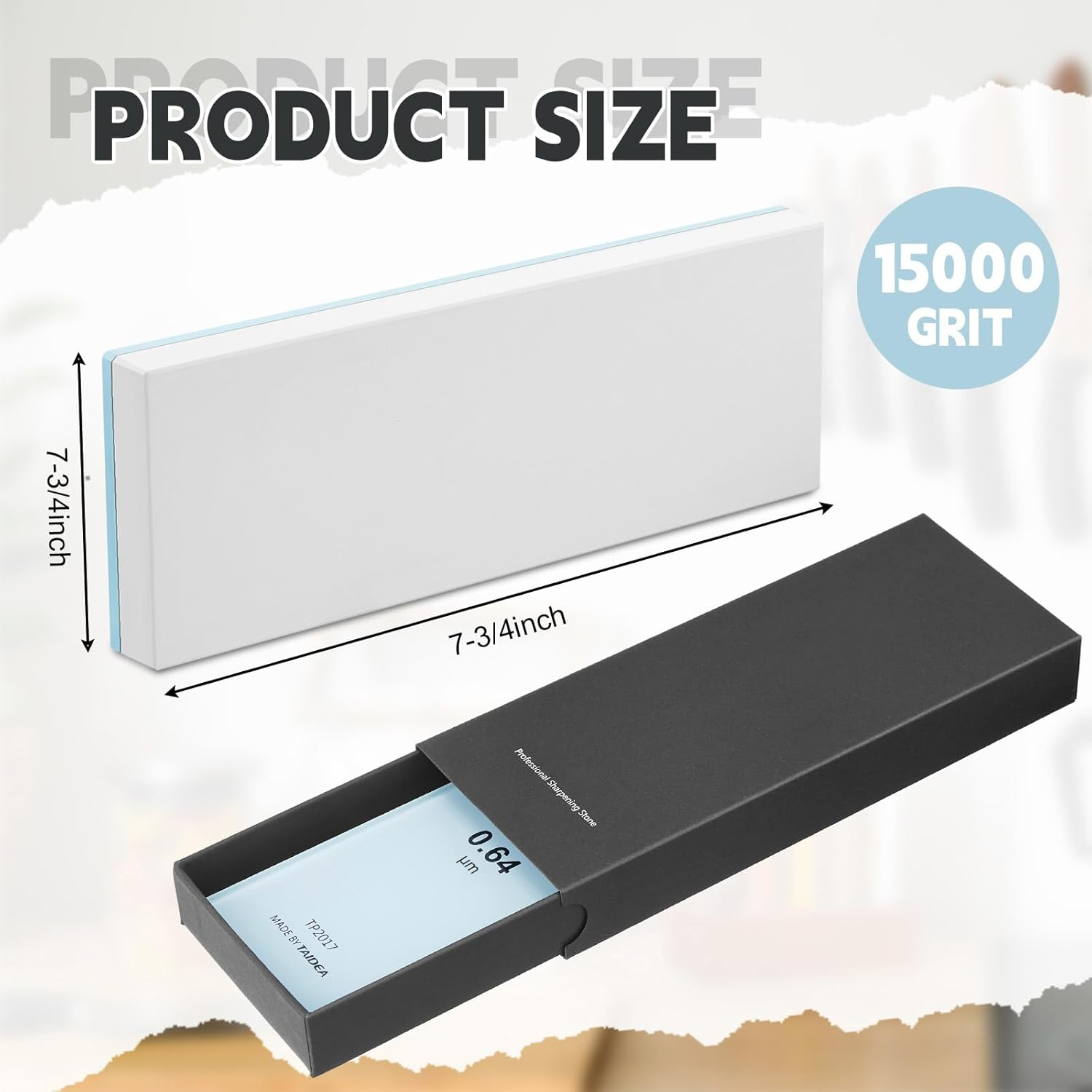 WILLBOND 15000# Glass Sharpening Stone 2 3/4" W X 8 3/4" L Whetstone Grit Single Side 0.2" Thick Wet Honing Knife Sharpener Oilstone image number 4