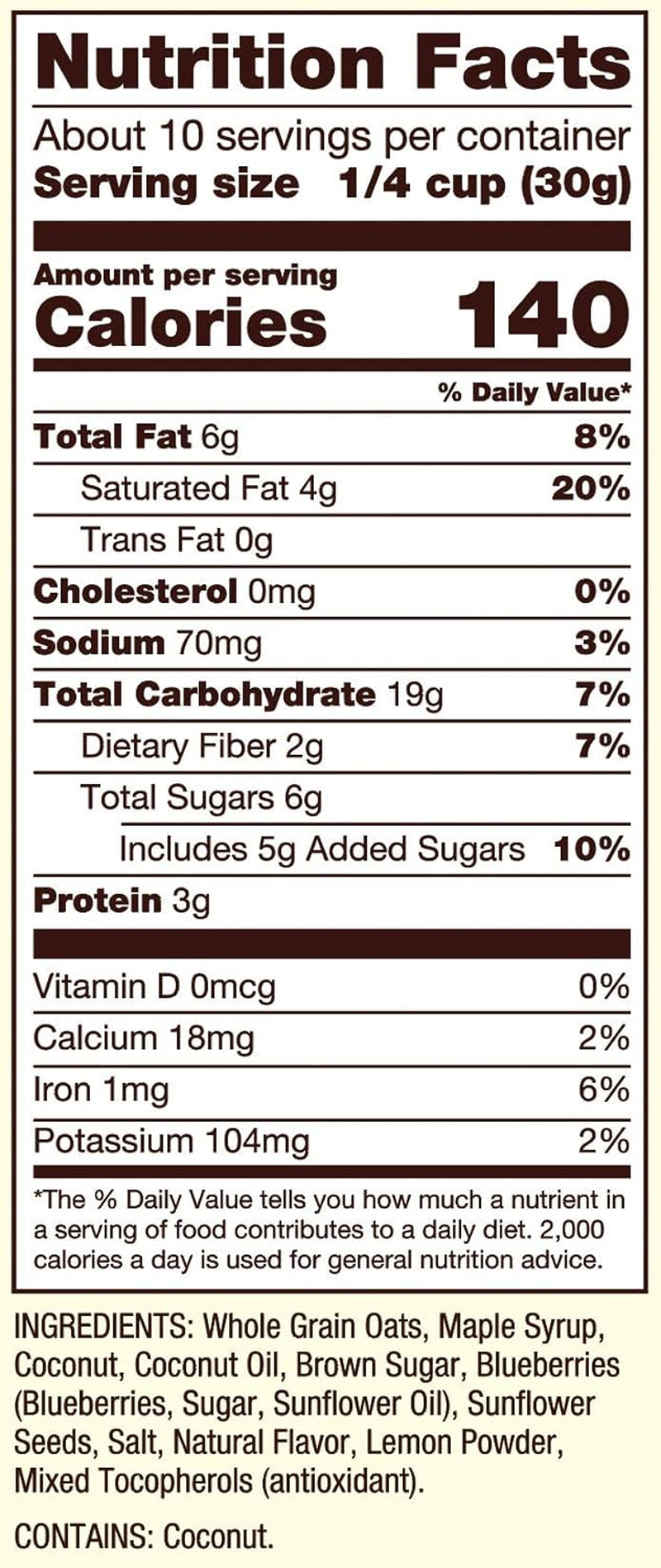 Bob&rsquo;S Red Mill Lemon Blueberry Homestyle Granola, 11 Ounce Bag (Pack of 1), Certified Gluten Free, Non-Gmo, Whole Grain image number 2