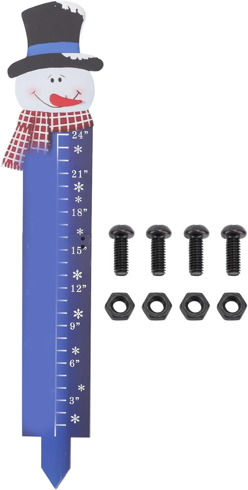 Snow Gauges Outdoor, 24 Inch Snowfall Measuring Gauges, Winter Snowflake Metal Ruler, Handmade Metal Snow Measuring Stick Snow Gauges for Yard, Christmas Rain Gauges Outdoor image number 1