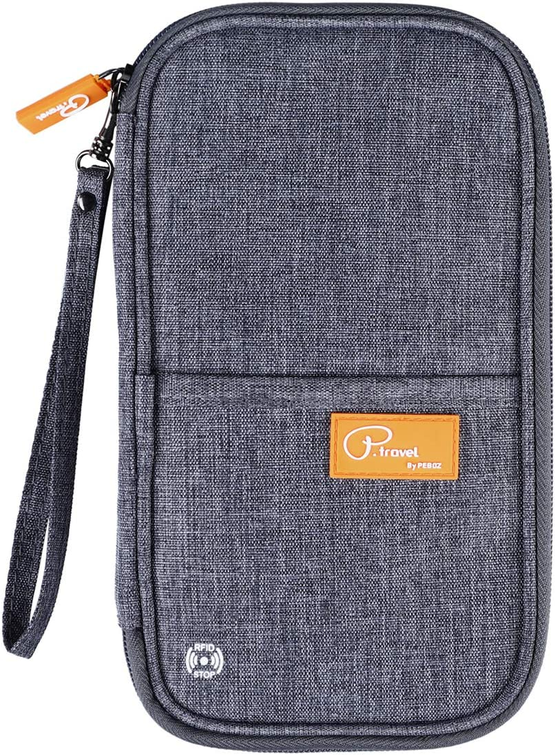 RFID Travel Passport Wallet, Family Passport Holder with Hand Strap, RFID Blocking Credit Card Wallet for Men & Women, Trip Document Organizer by Vanfn P.Travel Series (Nylon - Black)