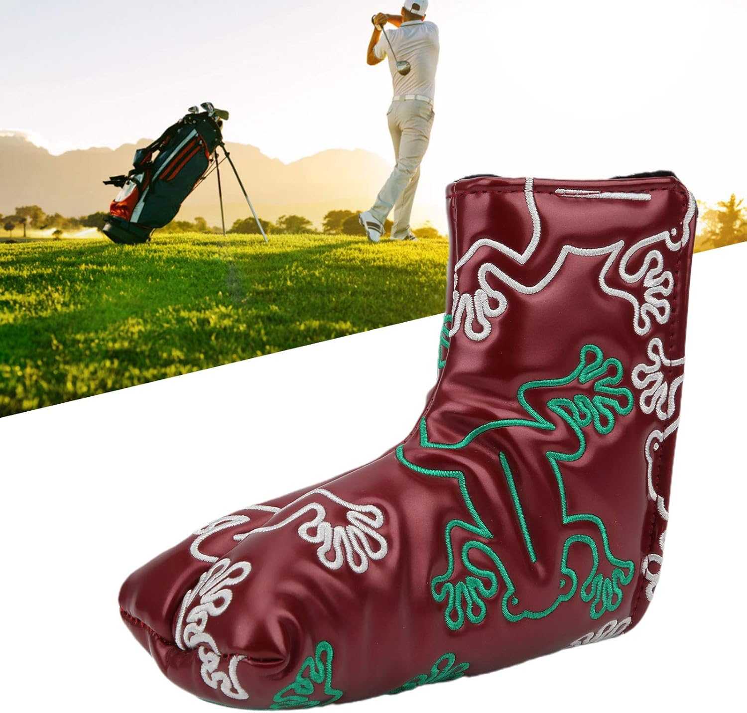 Putter Headcover, with Strong Magnetic Closure, Waterproof Durable Dustproof Easy to Clean Embroidery Putter Headcover, for Home Replacement Golf Travel image number 3