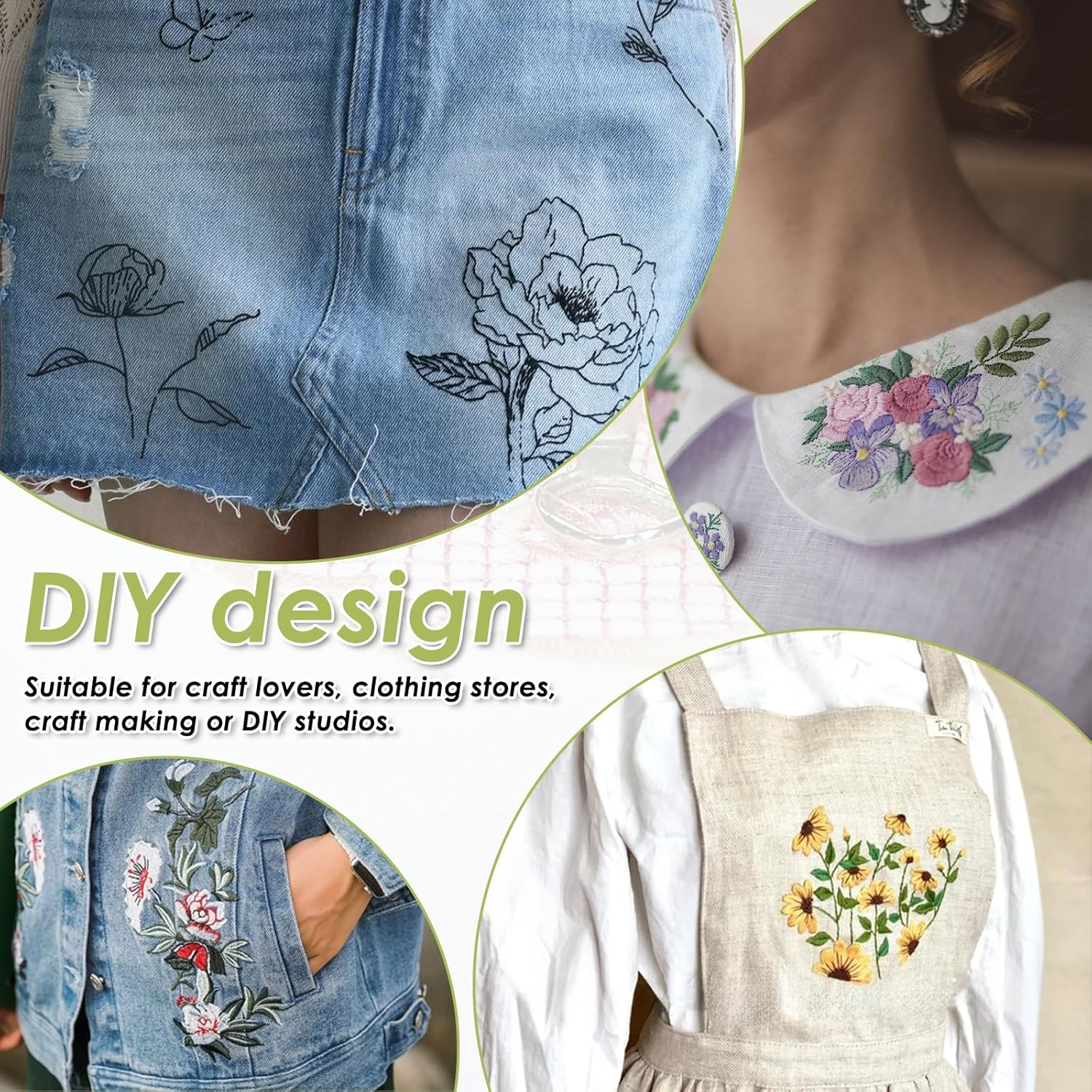 HSHGZSR Sticky Water Soluble Embroidery Stabilizer, Self Adhesive Wash Away Stabilizer, Paper Stabilizer, Wash Away Embroidery Stabilizer for Print or Draw Patterns Hand Machine Embroidery (10Pcs) image number 3