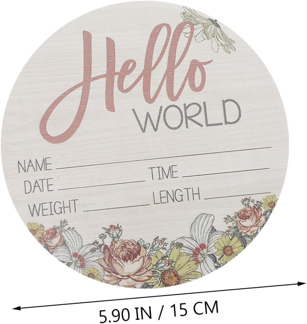 Wooden Newborn Announcement Sign Baby Name Birth Photo Prop for Hospital Baby Shower Nursery Decor image number 1