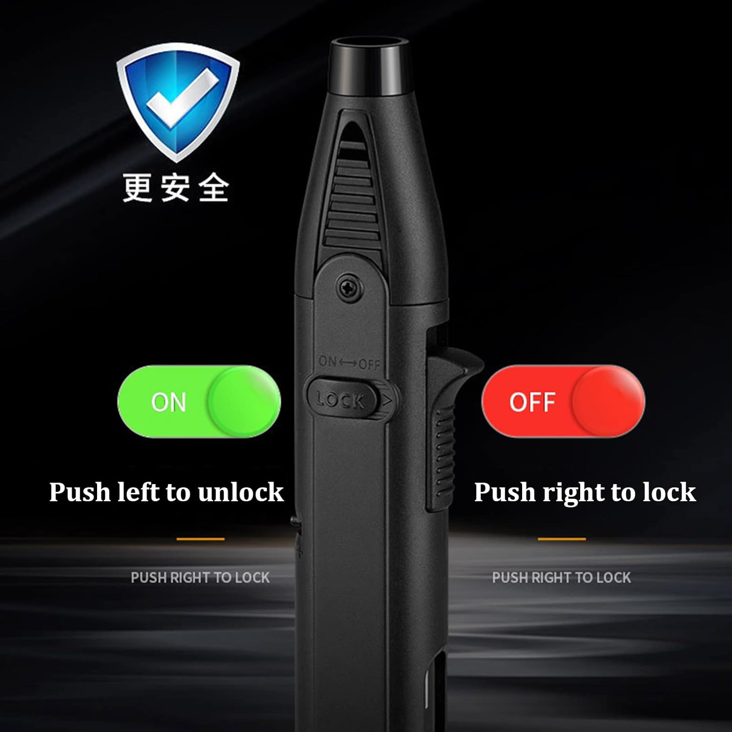 3 Pack of Torch Lighter, Jet Flame Lighter Refillable Butane Gas with Visible Fuel Tank, Windproof with Flame Fixed Lock and Adjustable Flame Lighter for Kitchen,Outdoor,Bbq(Without Butane Gas) image number 3