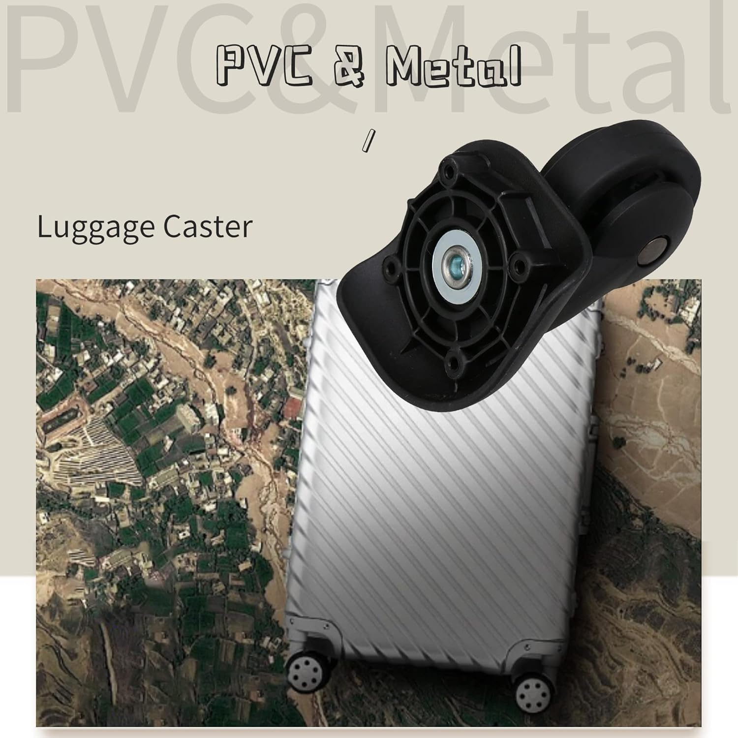 Bstinay 2 Sets of Multifunctional Baggage Wheel 115W of the W293 Series Black for Hard Luggage Casters image number 5