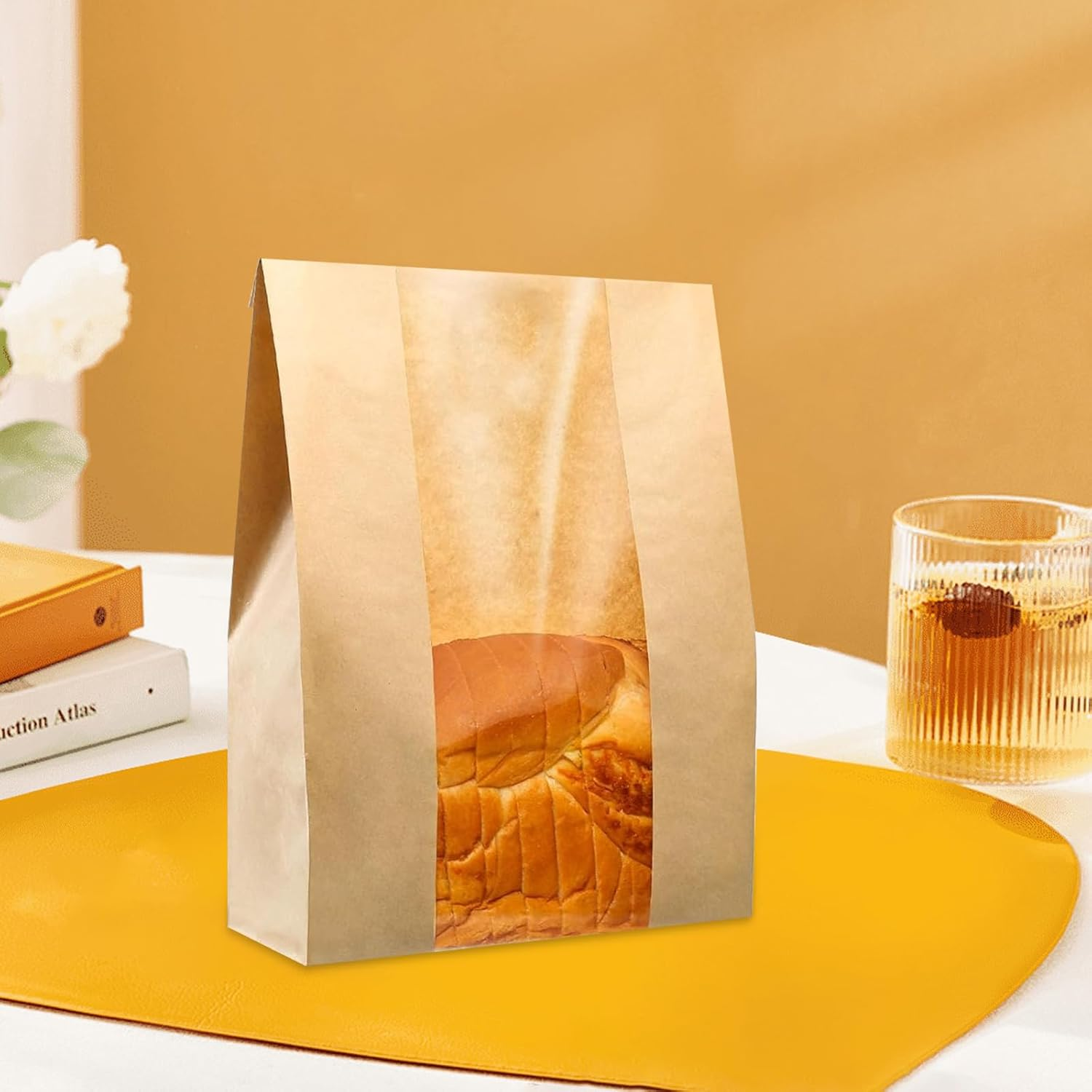 100PCS Bread Bags Kit for Sourdough Rounds,Sour Dough Bread Bag,Cookie Pastry Bag with Sea,Paper Bread Bags for Sourdough,Bakery Supplie,Bread Bags for Homemade Bread,Paper Bags with Label Sticker image number 4