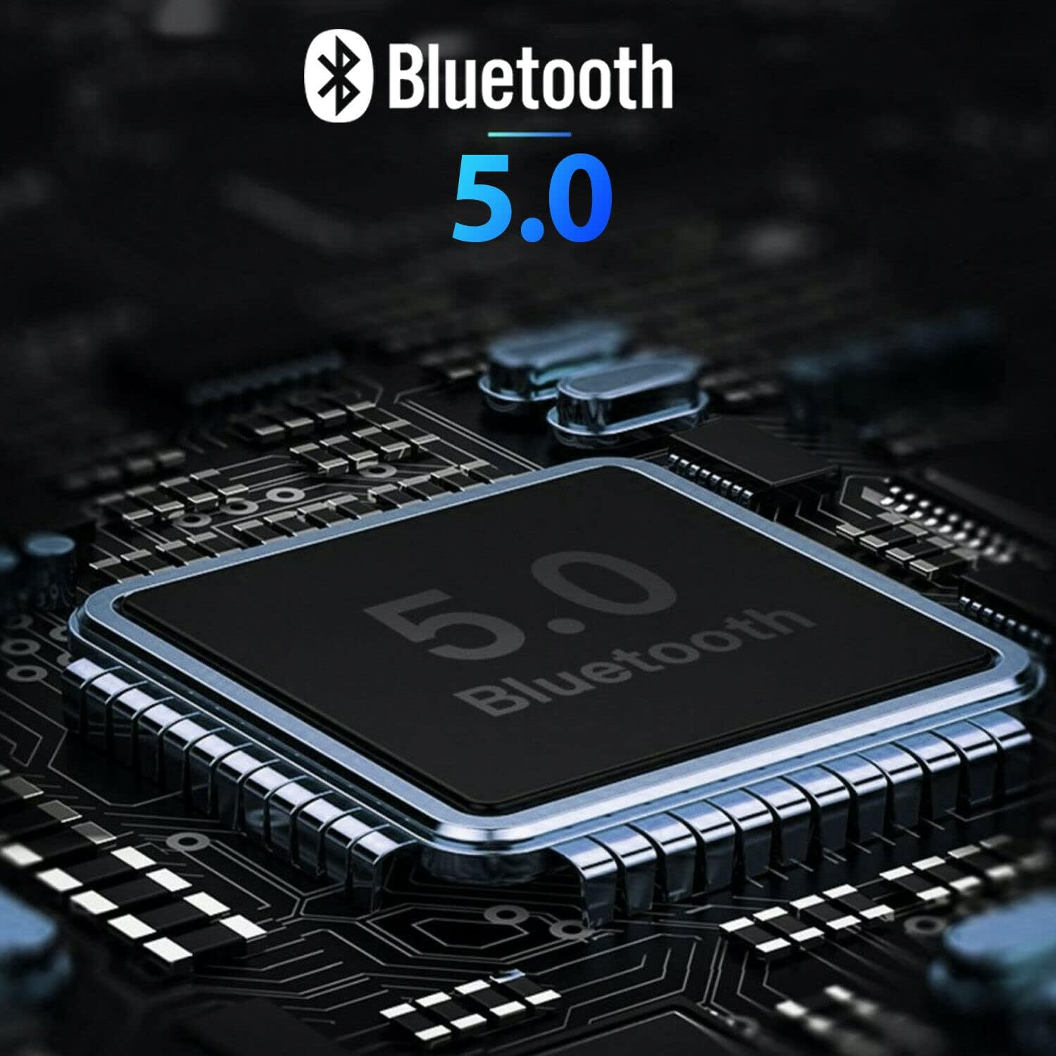 Bluetooth 5.0 Wireless Stereo Headphones Earphones (Black)