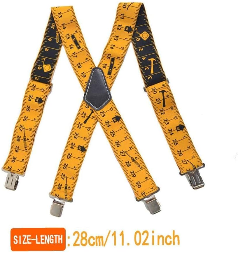 Heavy Duty Braces Work Tool Belt,Suspenders with Strong Clips Adjustable Straps X Shape Comfortable Braces for Men Women Clear Scale image number 3