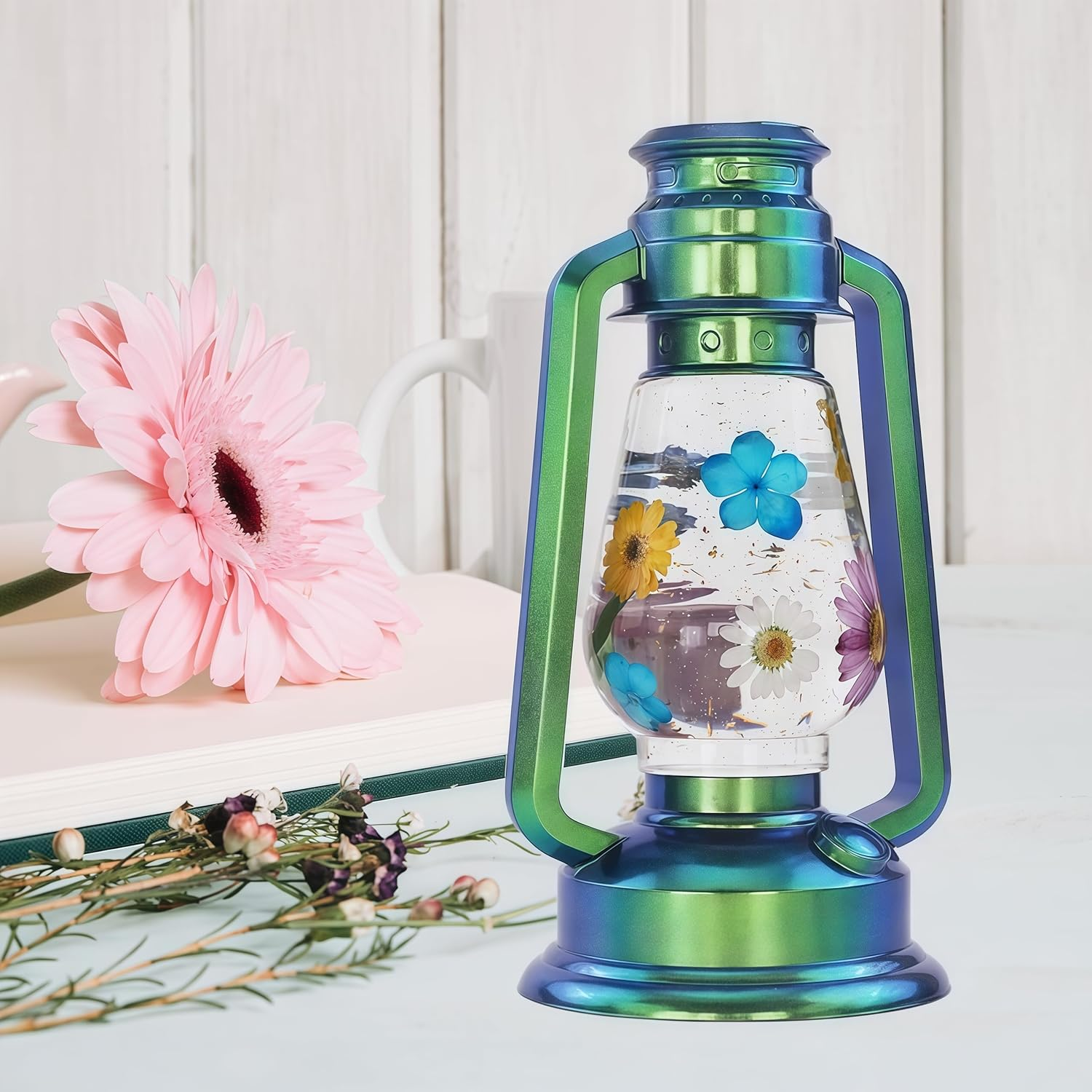 Oil Lamp Resin Moulds Set Hurricane Lamp Silicone Moulds for Resin Epoxy Lantern Light Molds with 3Pcs LED Lights Oil Lamps for DIY Luminous Art Crafts Table Ornaments Home Decor image number 4