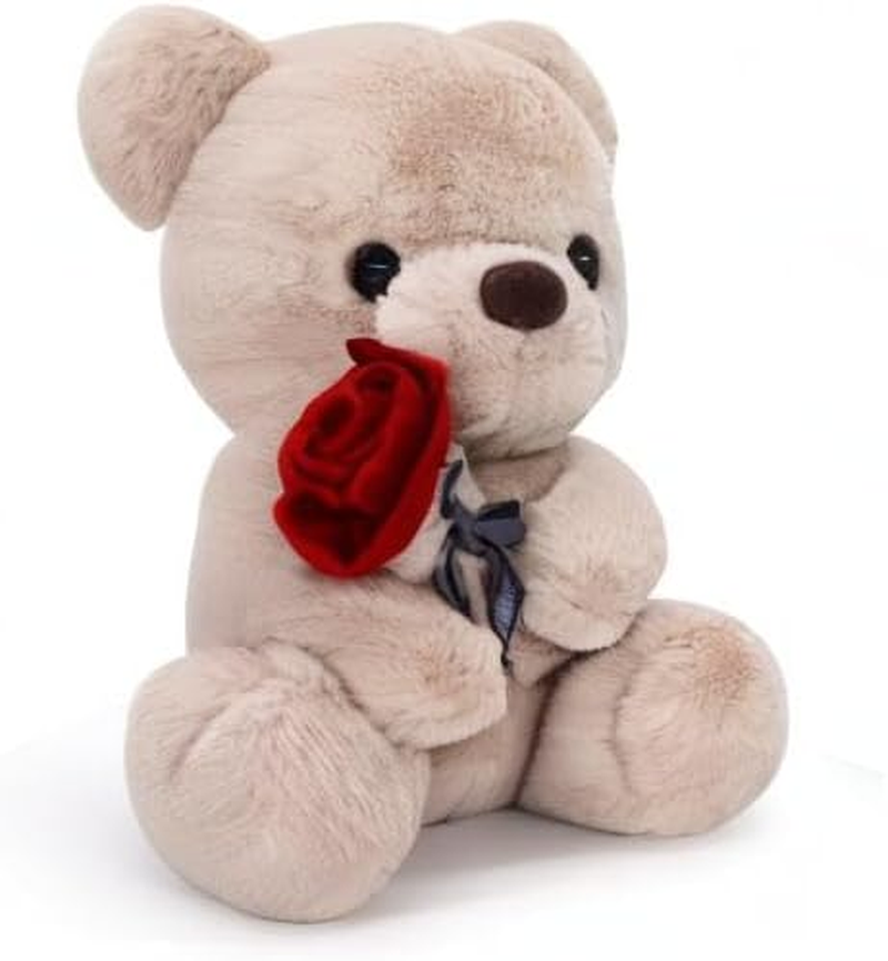 Teddy Bear Plush Toy Teddy Bear Stuffed Animal with Rose, Kawaii Brown Stuffed Teddy Bear Plush Bear Bear Plushie Toy for Kids Girl Girlfriend Birthday Valentine'S Day Gifts image number 4