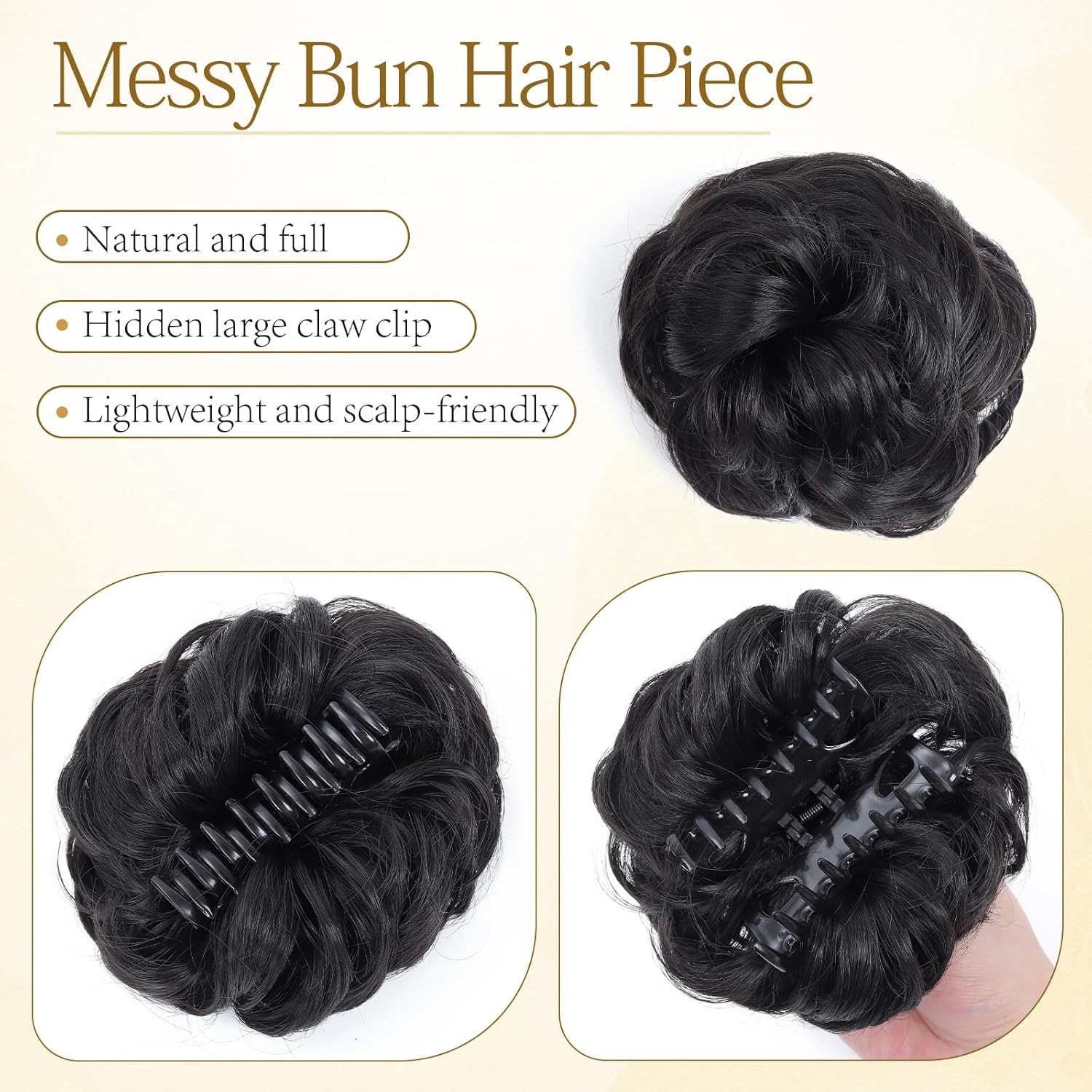Cesomeey - 1.【Product Properties】: Messy Bun Hair Clip Is Made of High Quality Matte Faux Silk, Soft to the Touch, Natural Tone, More Hair and a Fuller Look