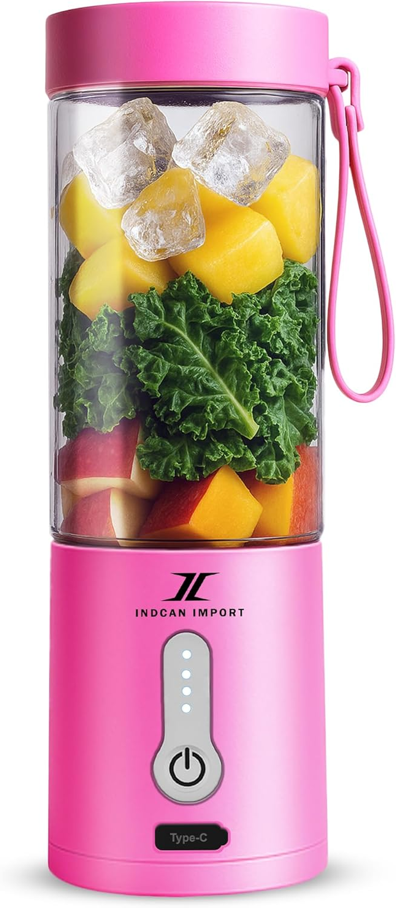 Portable Blender Rechargeable Smoothie & Shake Maker Cordless Personal Travel Blender Bpa-Free Mini Mixer for Juices, Shakes, Baby Food, Home, Office & Gym