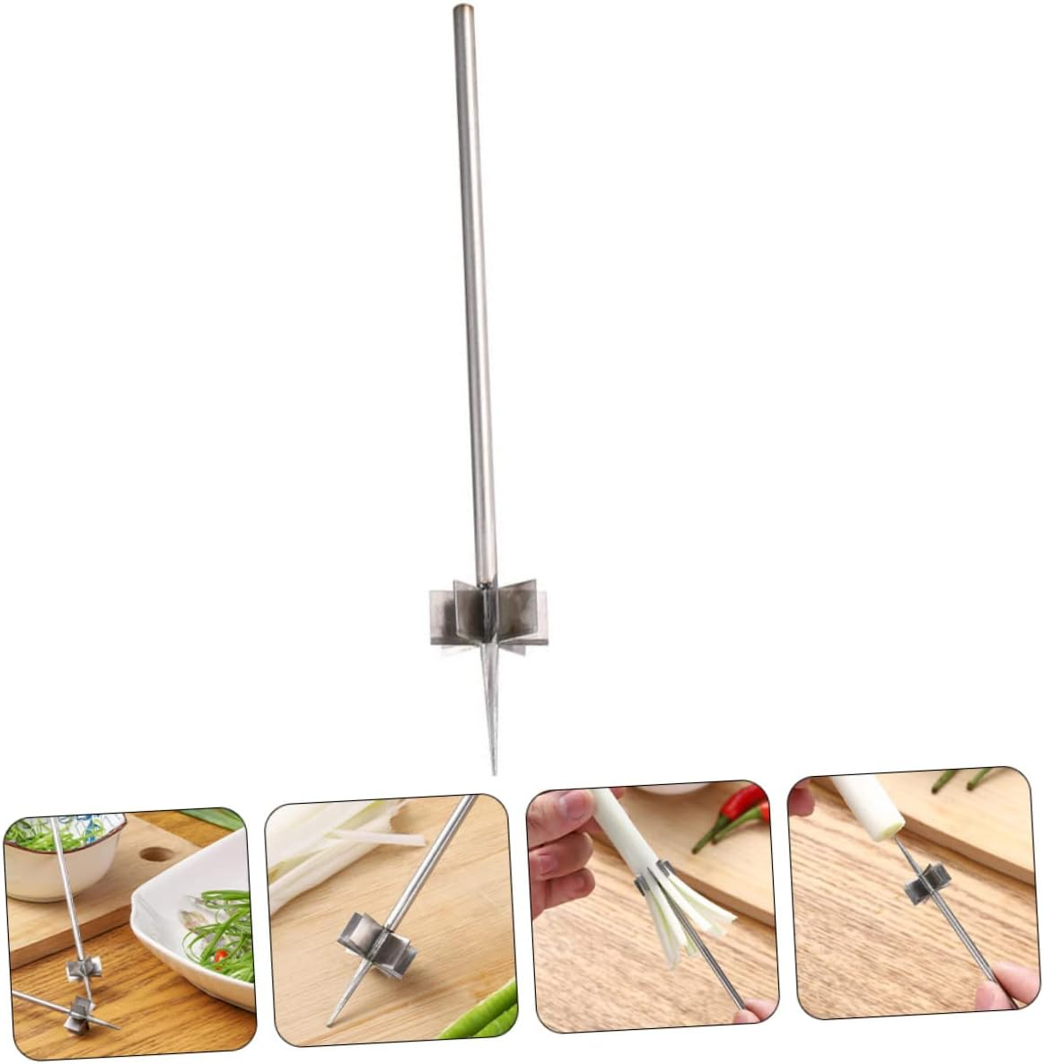 Generic Plum Blossom Onion Cutter and Vegetable Shredder Stainless Steel Kitchen Chopper for Scallions Easy to Use Onion Slicer for Cooking and Meal Prep image number 2