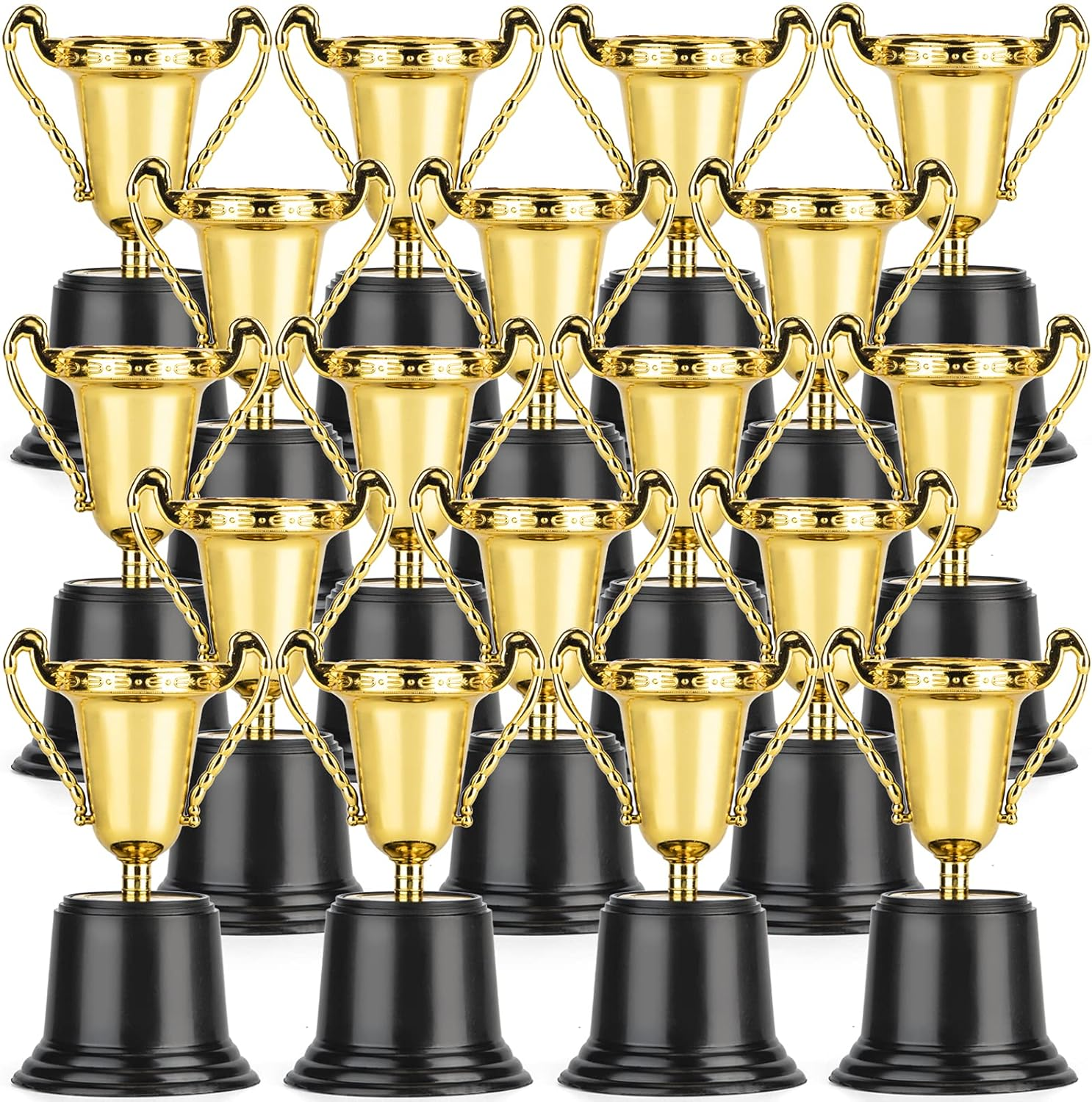 24 Pack Gold Award Trophy, 5 Inch Plastic Golden Mini Trophies Cup for Halloween Party Favors, Kids Classroom School Rewards, Competition or Celebration Awards Props, Sports Tournament Winning Prizes image number 4