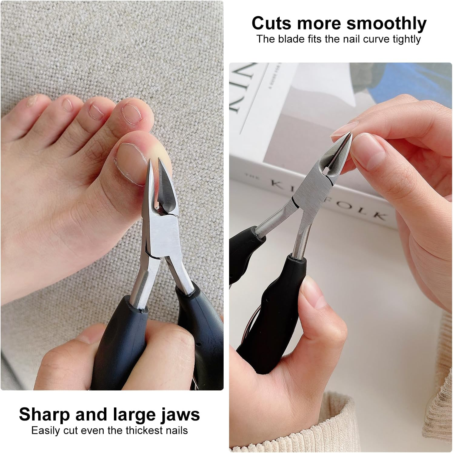 SHUNMAN Nail Cutter Set,5 Pcs Premium Large Nail Clippers Set, Podiatrist Toenail Clippers Kits, for Thick & Ingrown, for Elderly,Mens,Women,Long Handle Safety