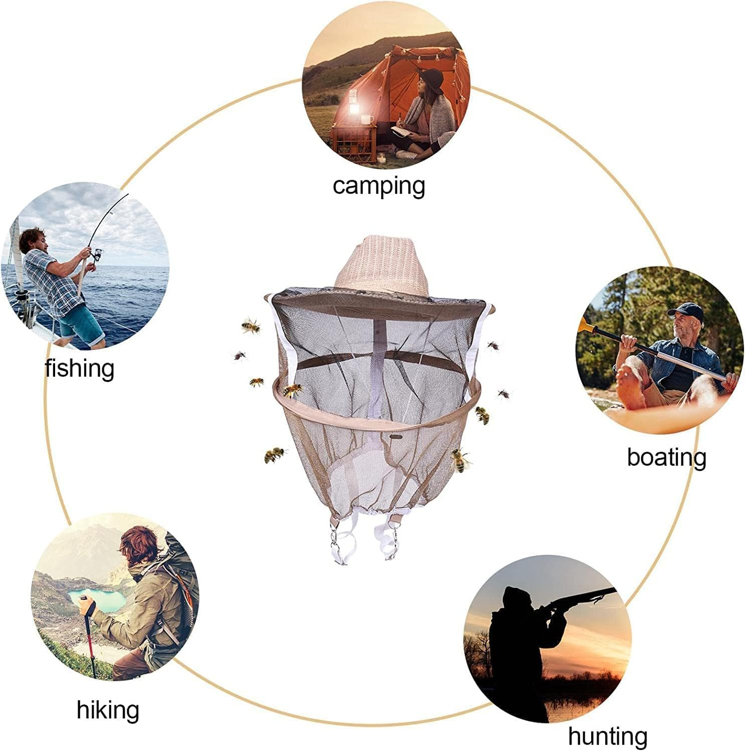 Cowboy Bee Veil Hat Beekeeping Hat with Visibility Veil Outdoor Professional Beekeeping Protective Gear