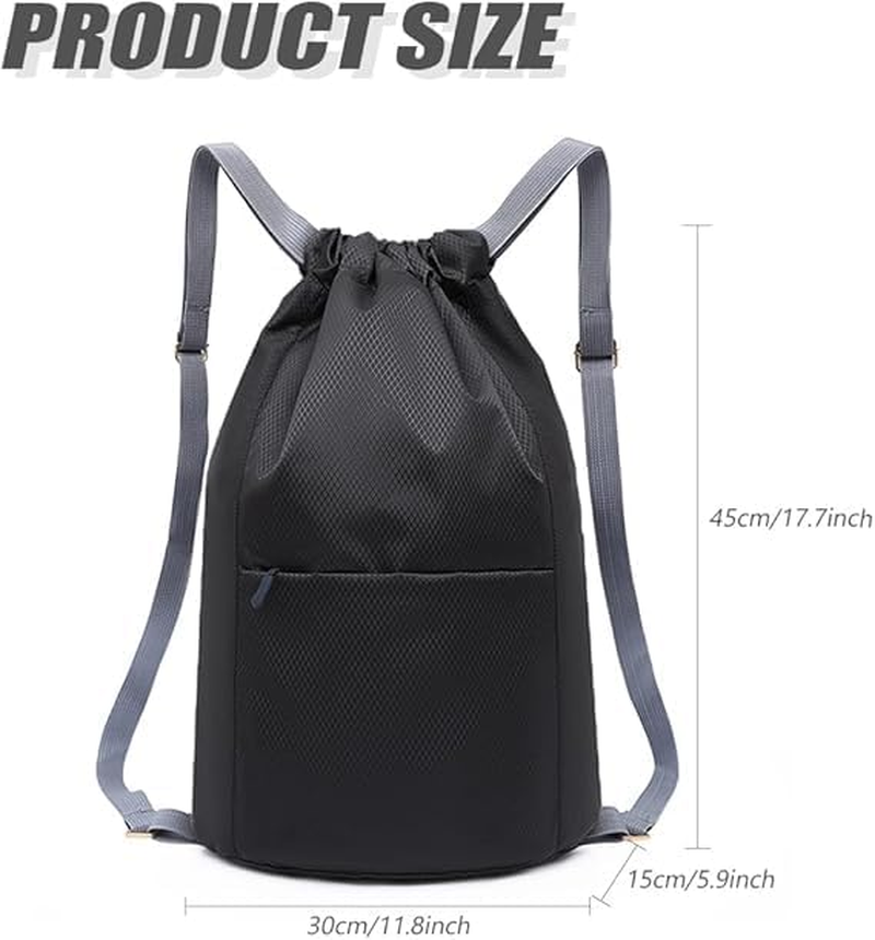 1Pc Drawstring Backpack Waterproof Drawstring Bags Gym Bags,Drawstring Gym Backpack String Bag,Drawstring Backpack Water Resistant String Bag Sports Gym Bag,Drawstring Backpack Sports Gym Bag,Black - Black image number 4