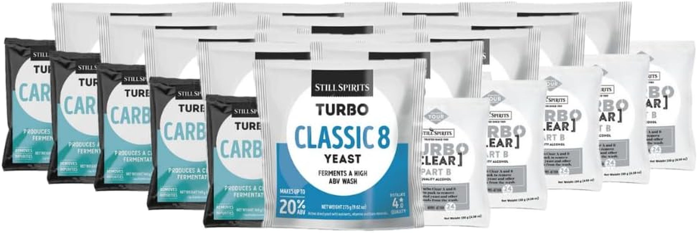 Still Spirits - Classic 8 Turbo Pack - Yeast, Clearer & Carbon - Multi Packs - Bulk Buy & Save! (3-Pack) image number 2