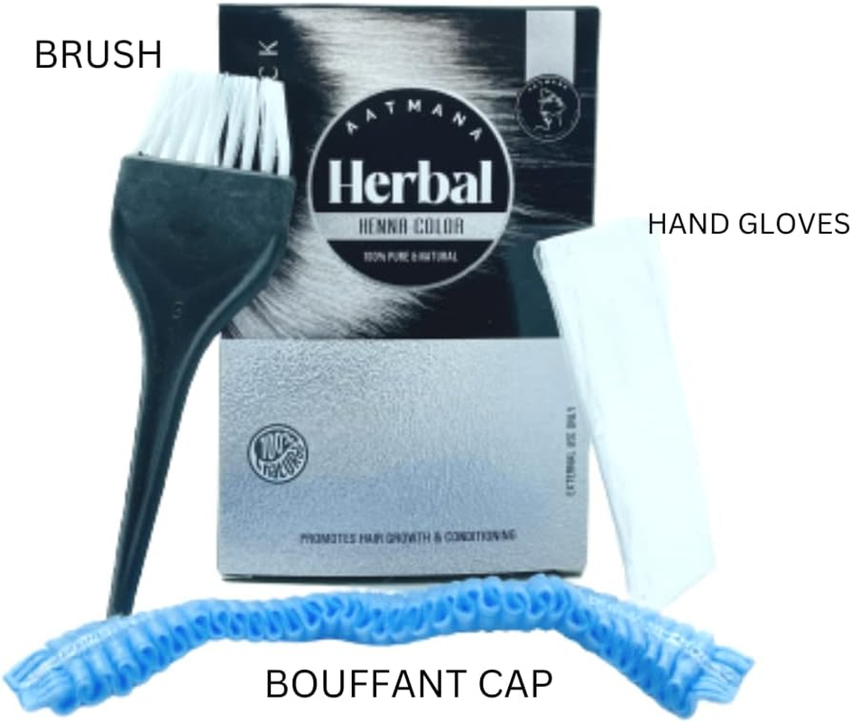 AATMANA Herbal Black Henna Hair Color with Goodness of 9 Herbs | Black Henna Mehndi for Hair, Make Hair Soft & Shiner Natural Hair Color for Men & Women 100G - Blonde image number 2