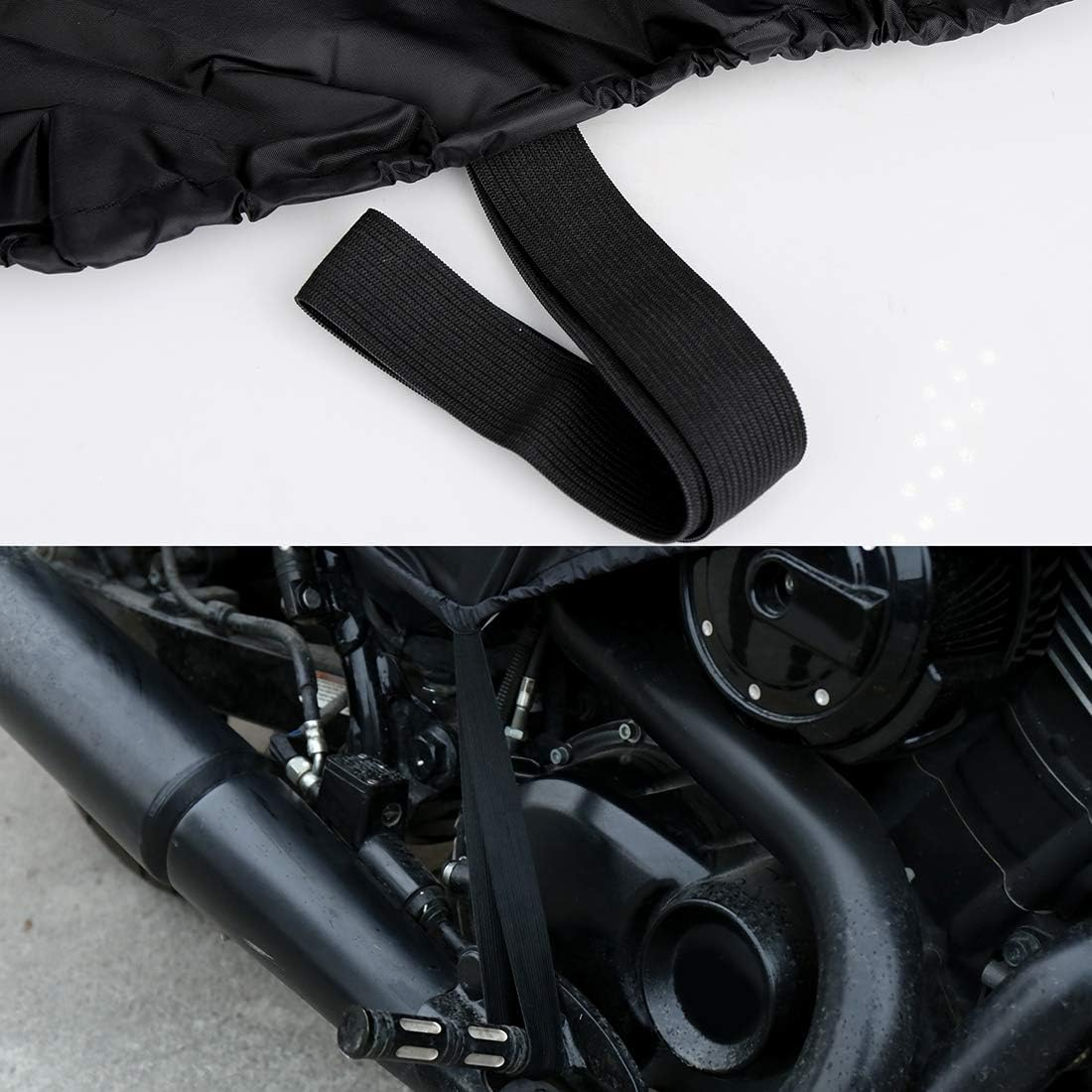 X AUTOHAUX M Black Motorcycle Half Cover Outdoor Waterproof Rain Dust UV Protector image number 4
