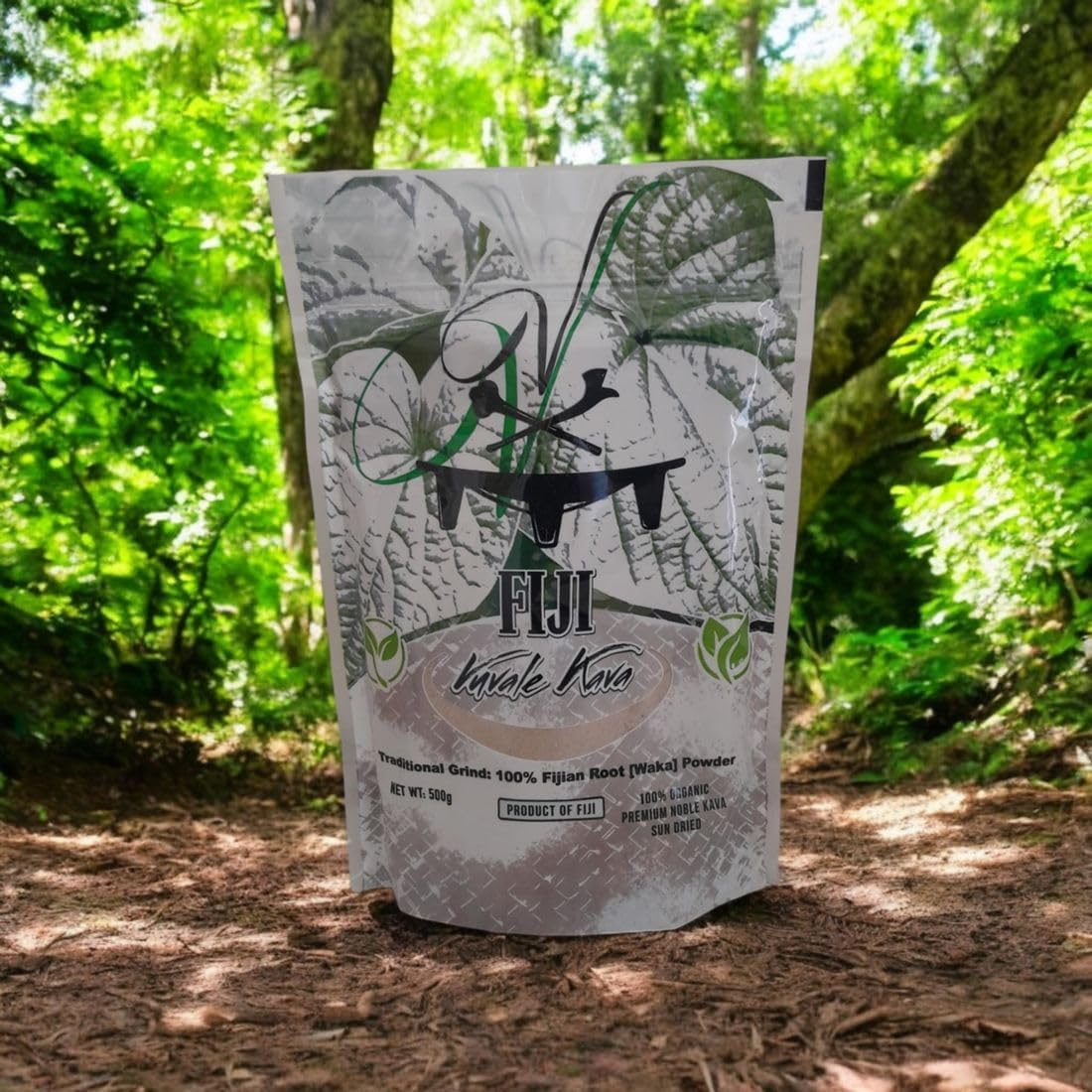 Fiji Vuvale Kava - Premium Noble Kava! Traditional Grind: 100% Organic, Fijian Root [Waka] Powder - 500G "Lab Tested Kava: Quality You Can Trust"