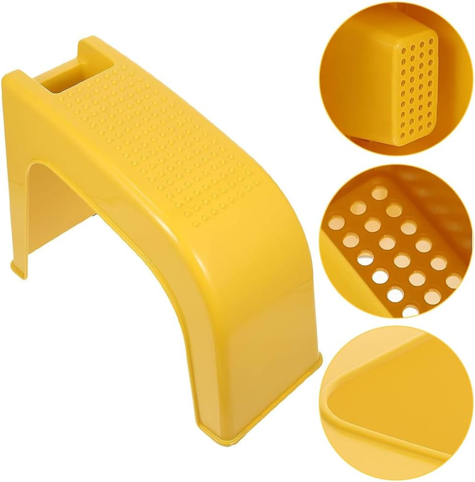 Shower Foot Rest,Pedicure Stool,Pedicure Foot Rest Stand,Household Stool,For Home,Bathroom,Dormitory,Apartment for Pedicure, Manicure, Nail Art, Nail Clipping (Yellow) - White image number 4