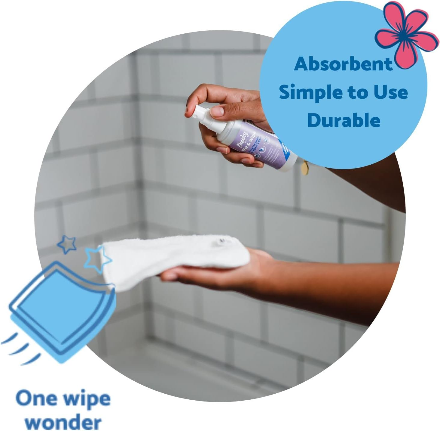 Cheeky Wipes - 25 Washable Rainbow Cotton Terry Cloth Wipes, 15X15Cm Reusable Towelling Wipes, Extra Soft & Perfect for Cleansing Baby'S Hands and Face | Eco Friendly