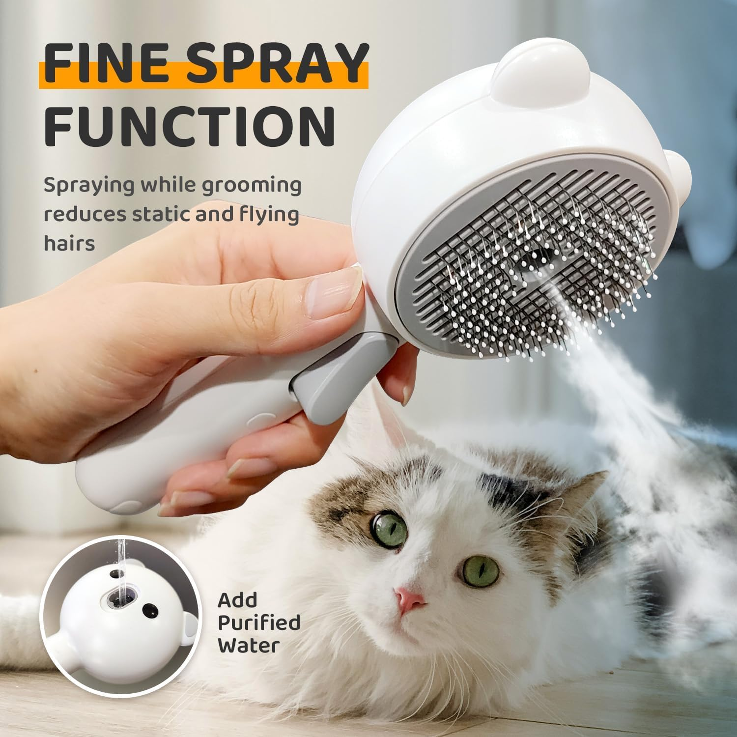 Steam Cat Brush，3 in 1 Pet Brush