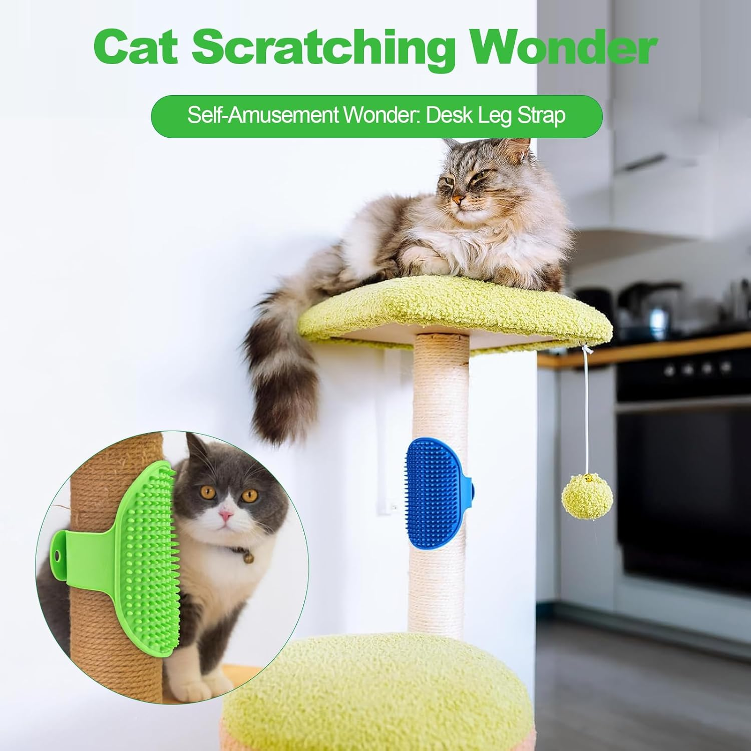 CLERIVI Cat Self Groomer, 4PCS Silicone Corner Chin Scratcher, Rubber Face Grooming Brush for Indoor Cats, Wall Brush for Sofa Table Legs, Multiple Colors image number 6