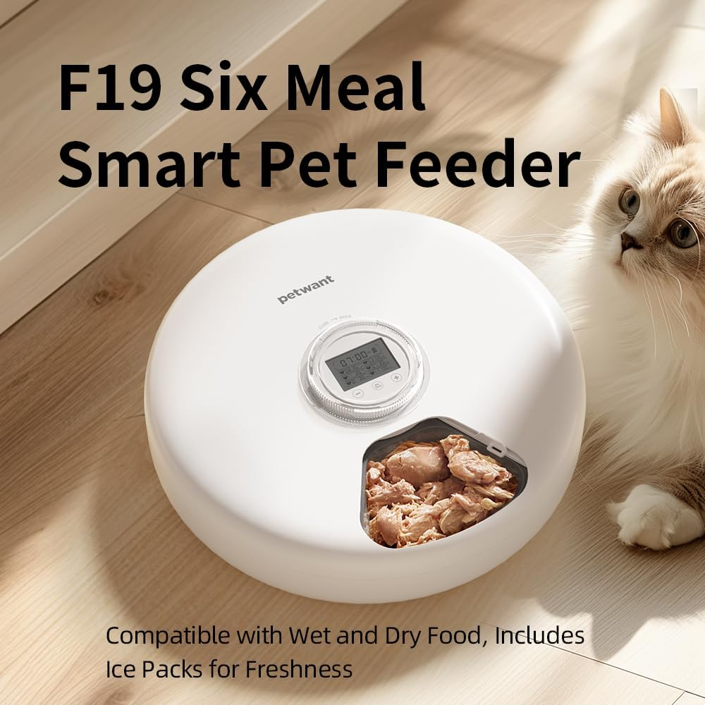 Automatic Cat Feeder Wet Food: Cordless Dog Feed Dispenser - Small Pet Fresh Food Refrigerated Container with 2 Ice Packs - Programmable Timer AA Battery Powered Kitten Feeding Bowls - 6 Meals per Day image number 5