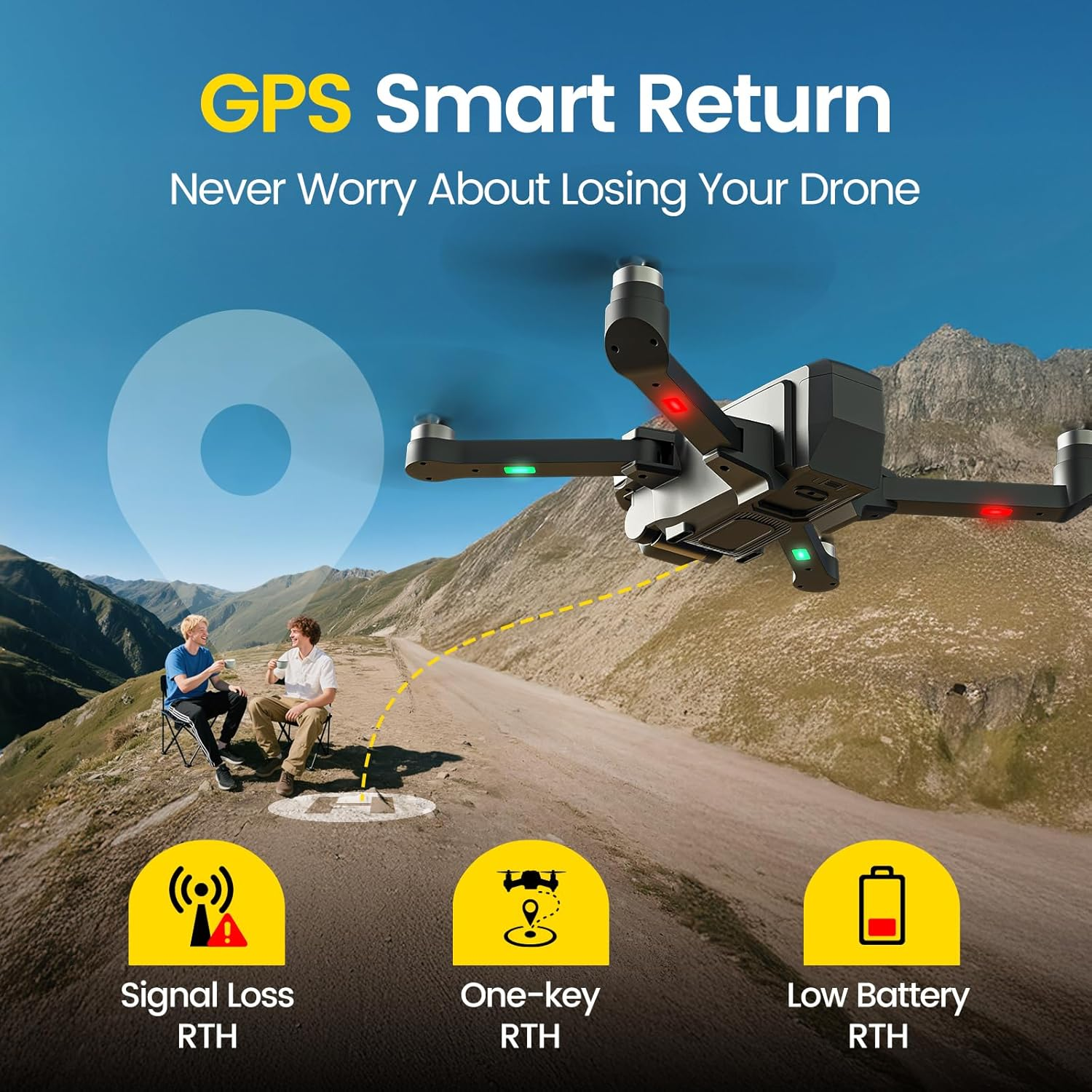 DEERC D35 GPS Drone with 4K Camera for Adults,Foldable RC Quadcopter with 40 Mins Long Flight Time, Follow Me, Auto Return, Brushless Motor, 5G FPV Transmission,Easy for Beginners image number 6