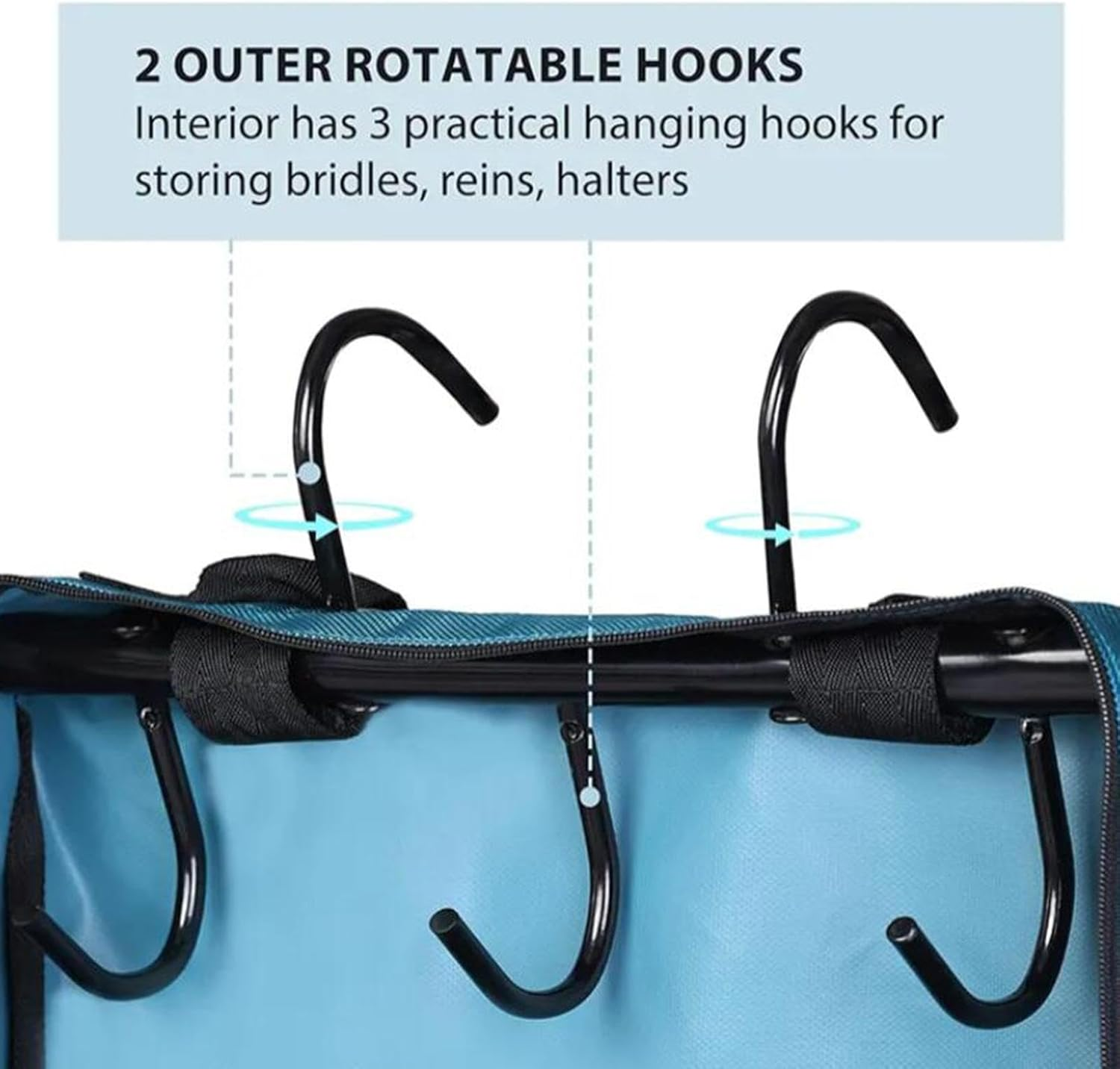 Amagogo Bridle Bag with 3 Prong Tack Rack Bridle Bag for Horses, Horse Tack Carry Bag,For Headstalls image number 1