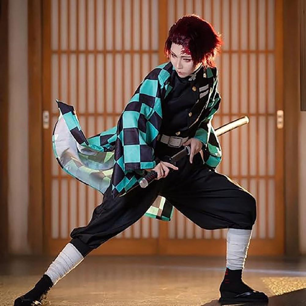 Adult Halloween Costumes for Women or Men Anime Cosplay Tanjiro Kimono
