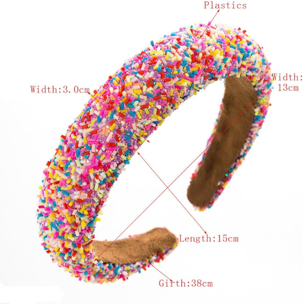 Blausky Women'S Wide Vintage Hair Bands, Hair Bands with Sequins, Women'S Hair Accessories, Non-Slip, Fabric Headband, Glitter Headband, 3 Cm Wide, Headband for Dirndl, Daily Use, Pink