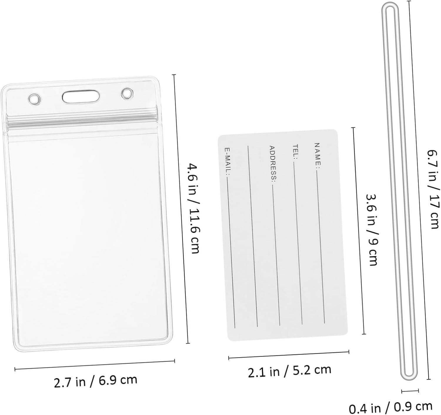 HORIALENCE Clear Luggage Tags with Loops Reusable Transparent Travel Suitcase Label Holders Vertical Id Card Sleeves for Bag Identification and Protection image number 3