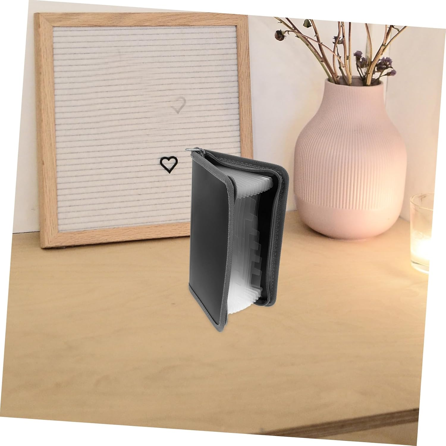 ROMISBABA Bill Accordion Bag Mini Zipper File Folder Multi-Layer Organizer for Business Travel image number 2