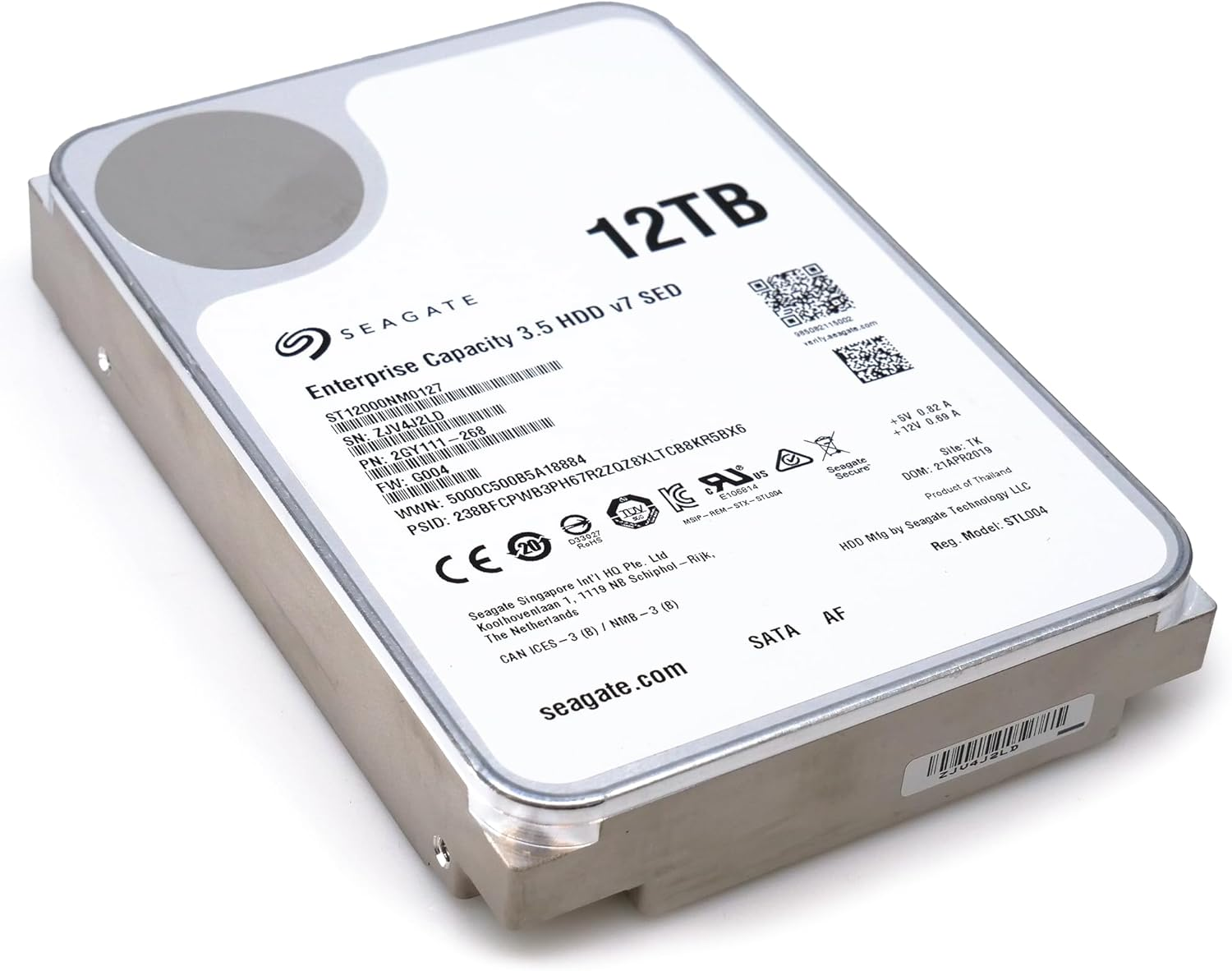 Seagate Enterprise Capacity V7 ST12000NM0127 - Hard Drive - 12 TB - Internal - 3.5 Inch - SATA 6Gb/S - 7200 RPM - 256MB Cache (Refurbished) image number 1